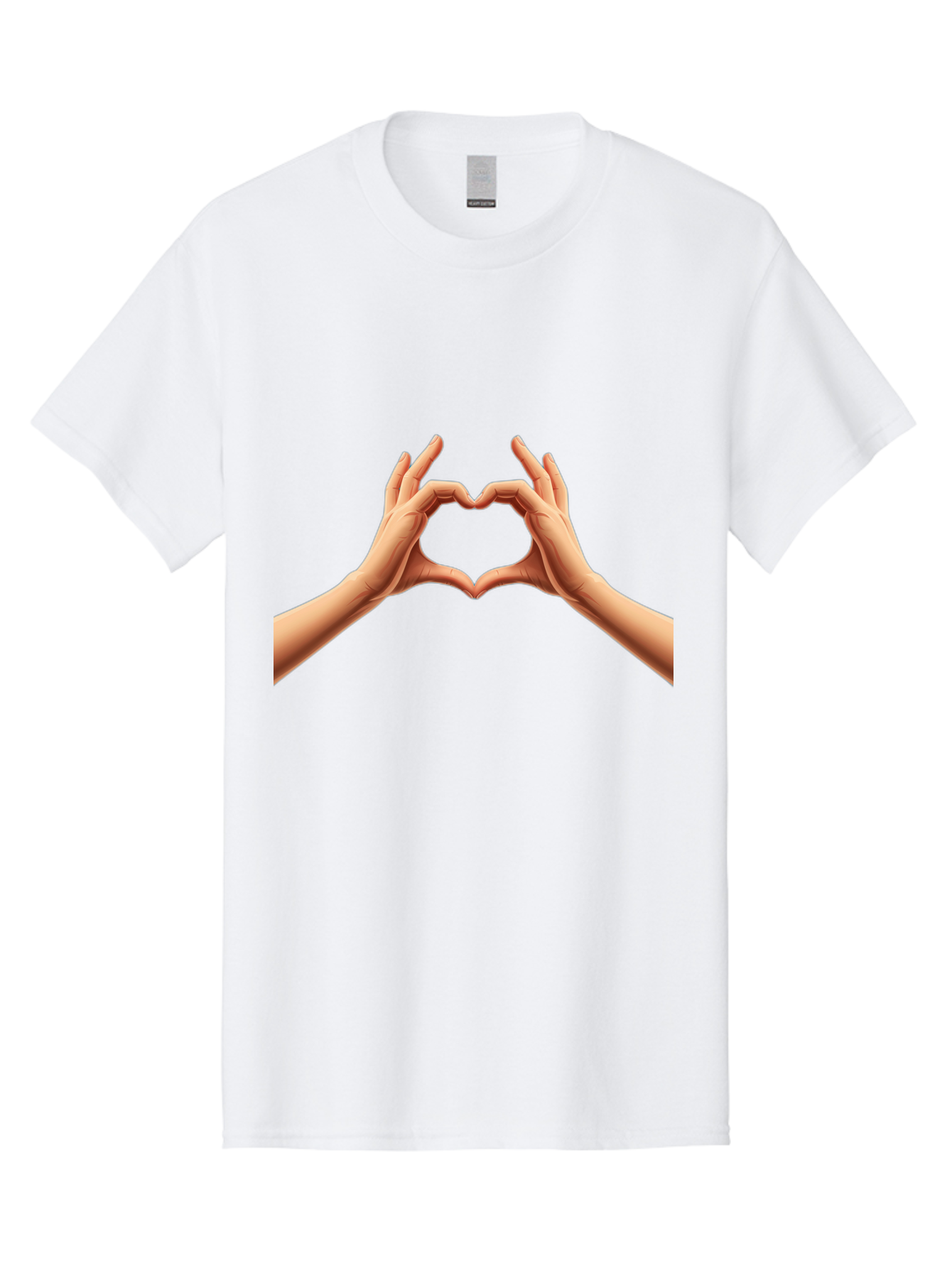 Hands-Forming-Heart Men'S Graphic Tee, 100% Cotton, Comfortable Casual Summer Wear, Machine Washable, Hands Forming A Heart, Love Symbol, Heart Gesture, Affection, Tenderness, Care, Kindness, Charity, Volunteer Work, Donation Bae027 12