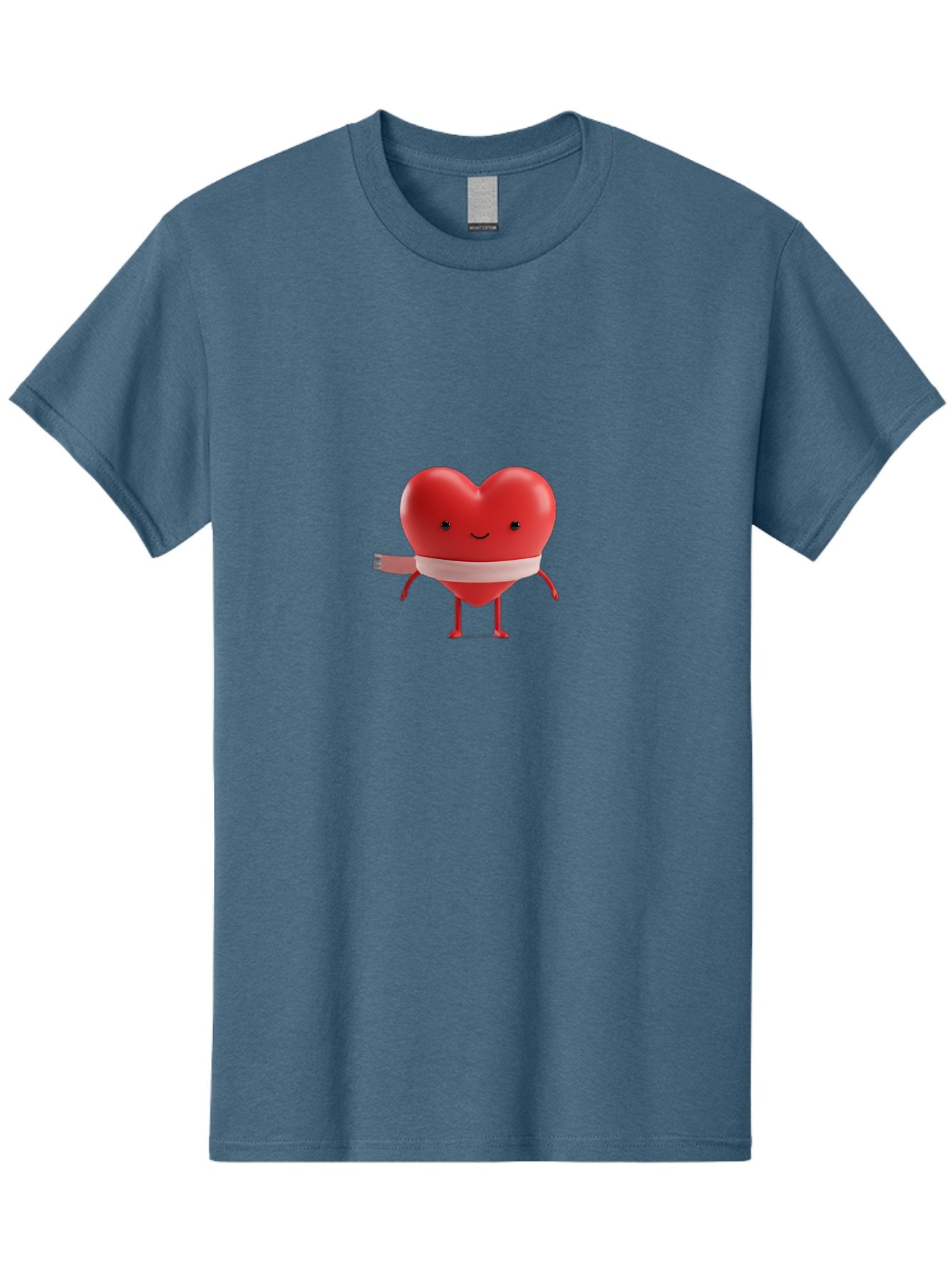 Heart-Character-1 Men'S Graphic Tee, 100% Cotton, Comfortable Casual Summer Wear, Machine Washable, Heart Character, Wounded Heart, Cartoon Heart, Bandaged Heart, Cute Heart, Love Symbol, Heart Health, Heartbreak, Valentine'S Day, Bae037 15