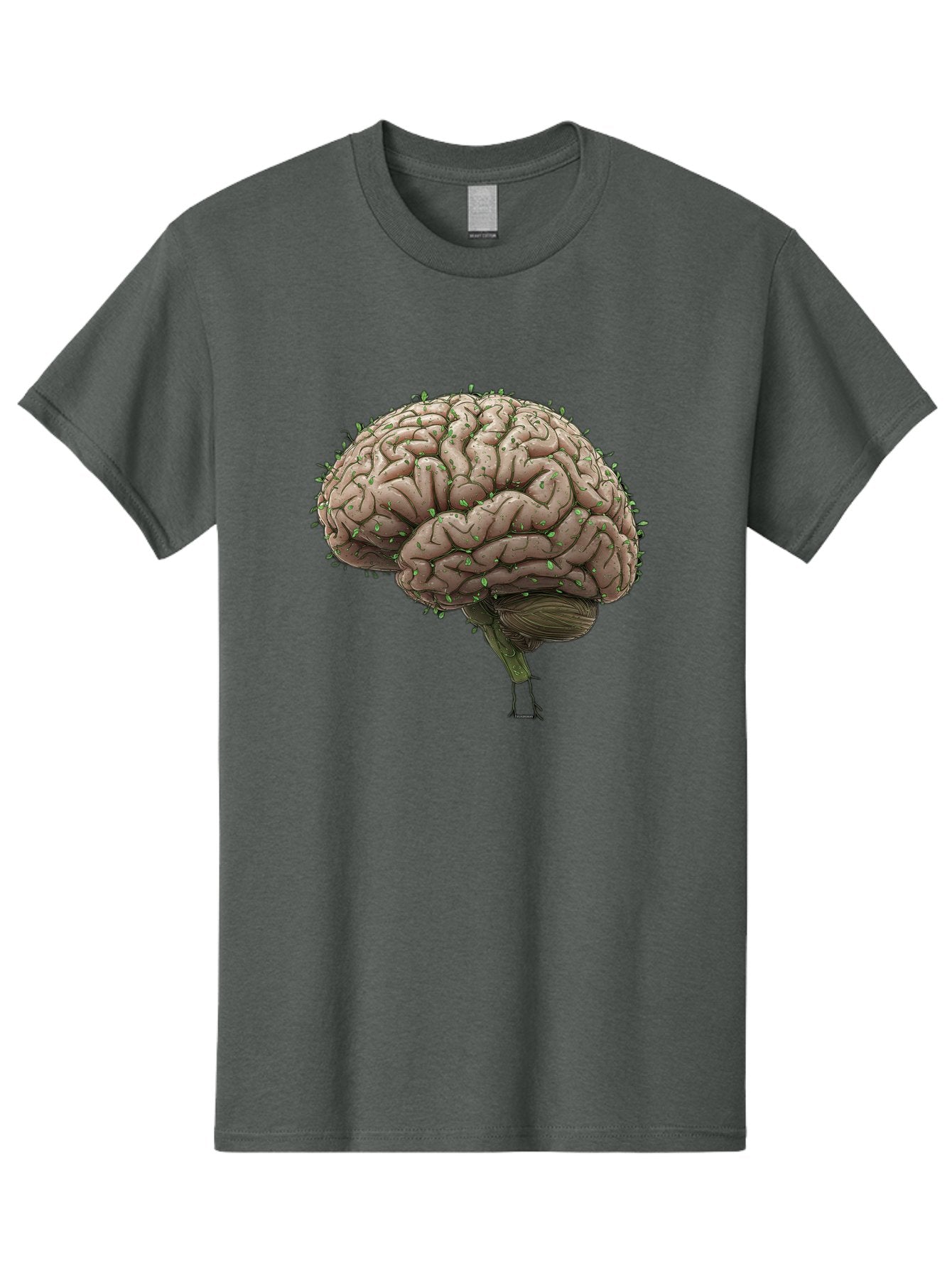 Infected-Brain Men'S Graphic Tee, 100% Cotton, Comfortable Casual Summer Wear, Machine Washable, Human Brain, Bacterial Infection, Neurological Disorder, Cognitive Impairment, Neurodegenerative Disease, Brain Health, Neuroscience, Bae049 15