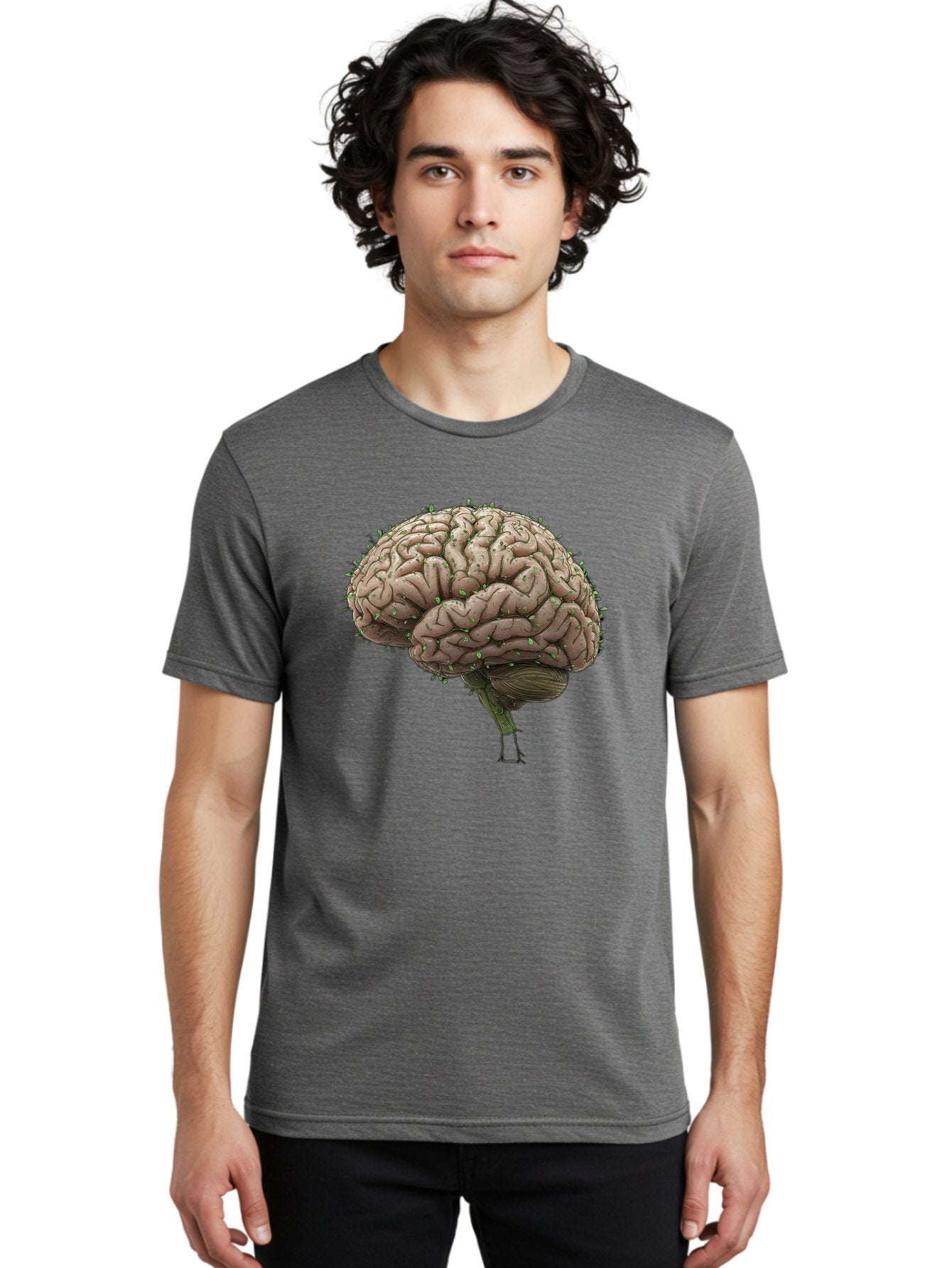 Infected-Brain Men'S Graphic Tee, 100% Cotton, Comfortable Casual Summer Wear, Machine Washable, Human Brain, Bacterial Infection, Neurological Disorder, Cognitive Impairment, Neurodegenerative Disease, Brain Health, Neuroscience, Bae049 21