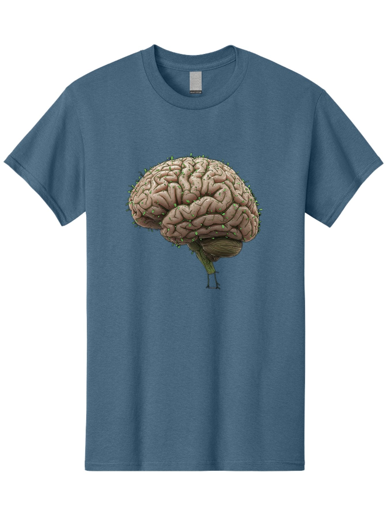 Infected-Brain Men'S Graphic Tee, 100% Cotton, Comfortable Casual Summer Wear, Machine Washable, Human Brain, Bacterial Infection, Neurological Disorder, Cognitive Impairment, Neurodegenerative Disease, Brain Health, Neuroscience, Bae049 8