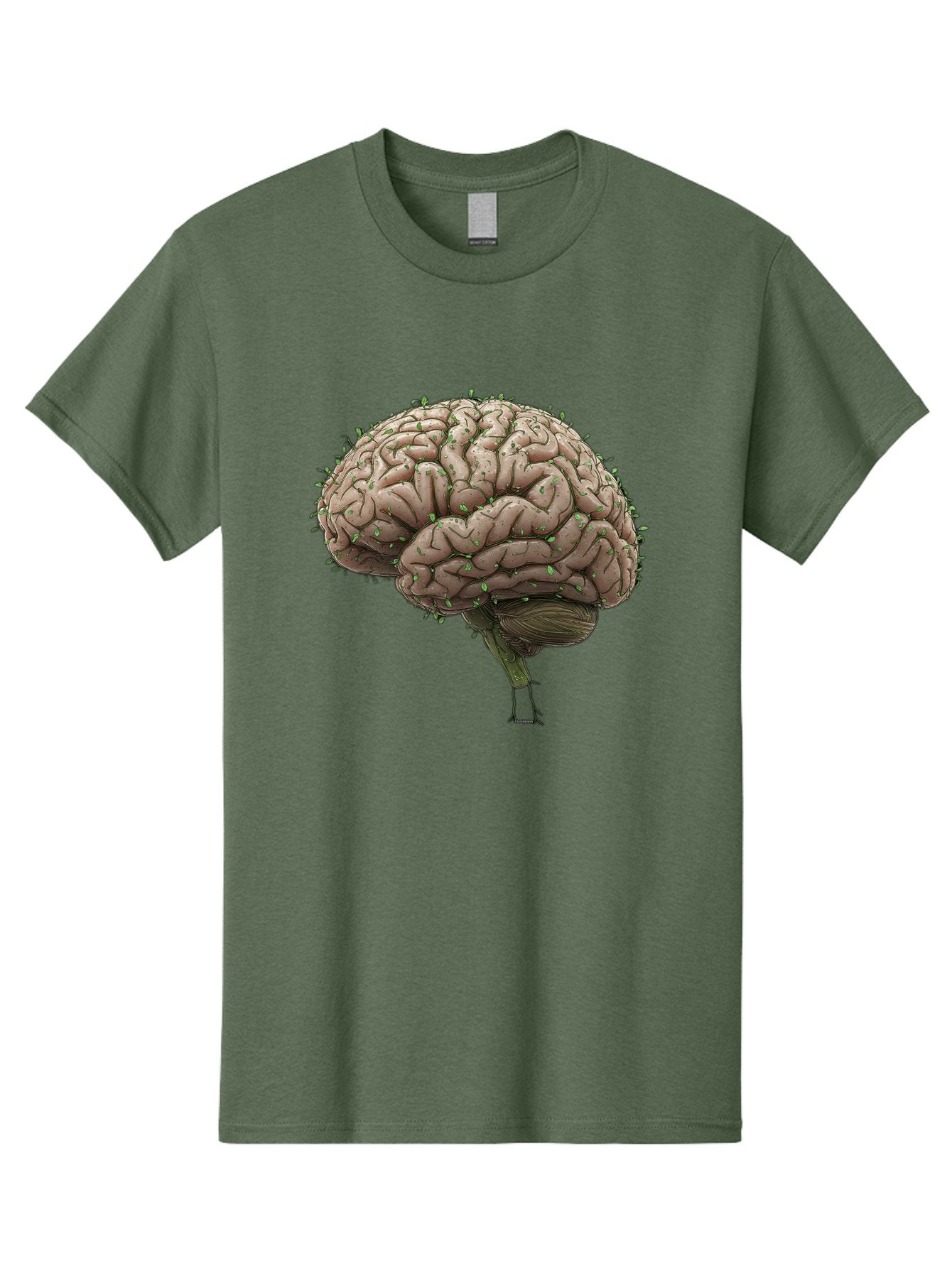 Infected-Brain Men'S Graphic Tee, 100% Cotton, Comfortable Casual Summer Wear, Machine Washable, Human Brain, Bacterial Infection, Neurological Disorder, Cognitive Impairment, Neurodegenerative Disease, Brain Health, Neuroscience, Bae049 11