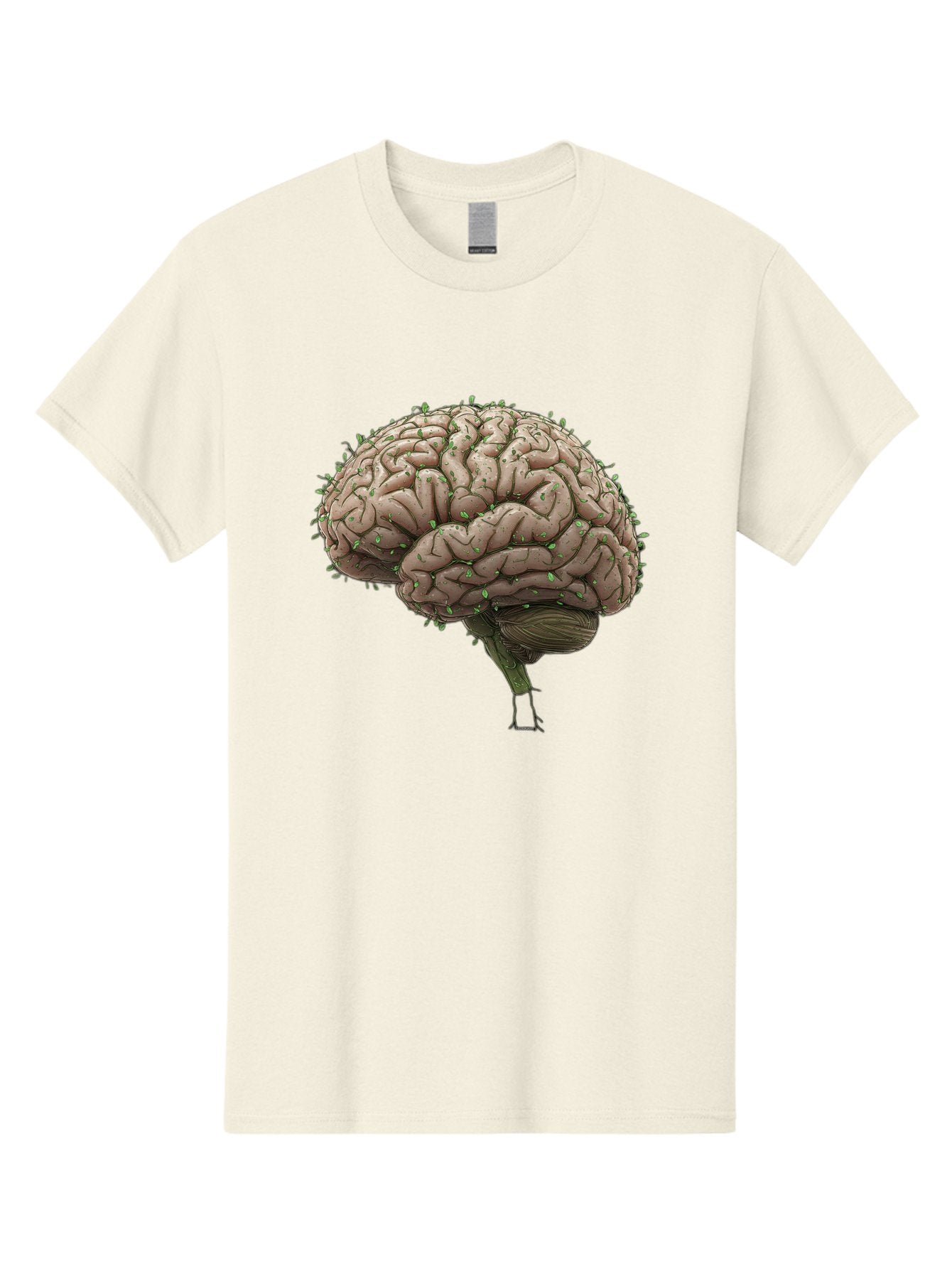 Infected-Brain Men'S Graphic Tee, 100% Cotton, Comfortable Casual Summer Wear, Machine Washable, Human Brain, Bacterial Infection, Neurological Disorder, Cognitive Impairment, Neurodegenerative Disease, Brain Health, Neuroscience, Bae049 12