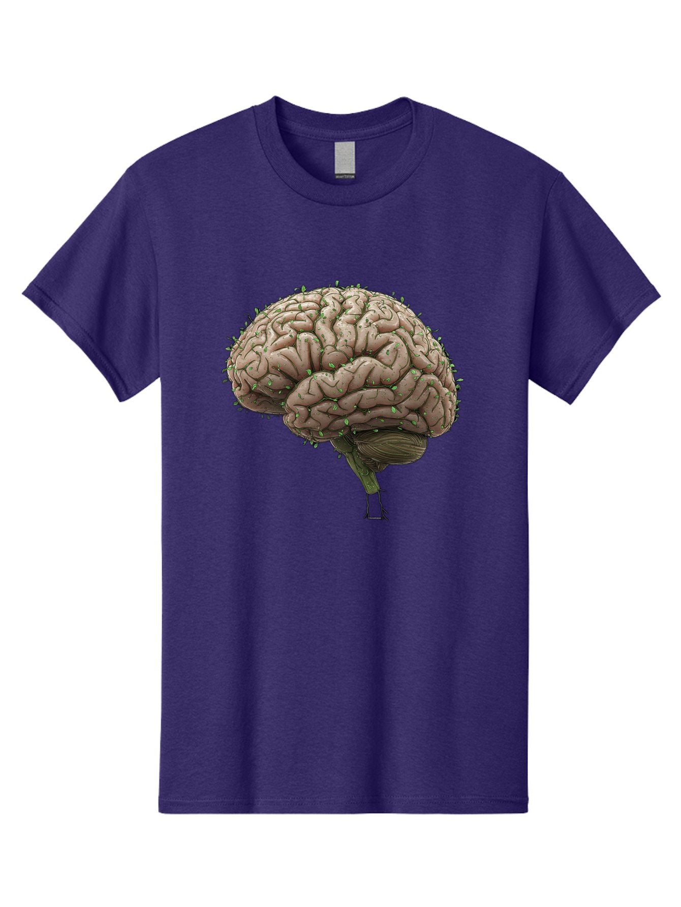 Infected-Brain Men'S Graphic Tee, 100% Cotton, Comfortable Casual Summer Wear, Machine Washable, Human Brain, Bacterial Infection, Neurological Disorder, Cognitive Impairment, Neurodegenerative Disease, Brain Health, Neuroscience, Bae049