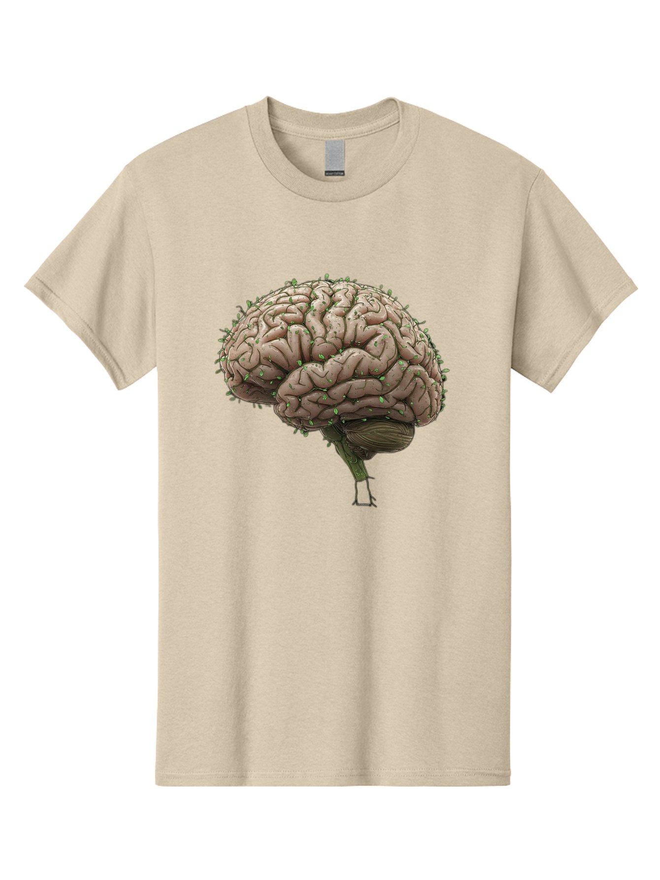 Infected-Brain Men'S Graphic Tee, 100% Cotton, Comfortable Casual Summer Wear, Machine Washable, Human Brain, Bacterial Infection, Neurological Disorder, Cognitive Impairment, Neurodegenerative Disease, Brain Health, Neuroscience, Bae049 13