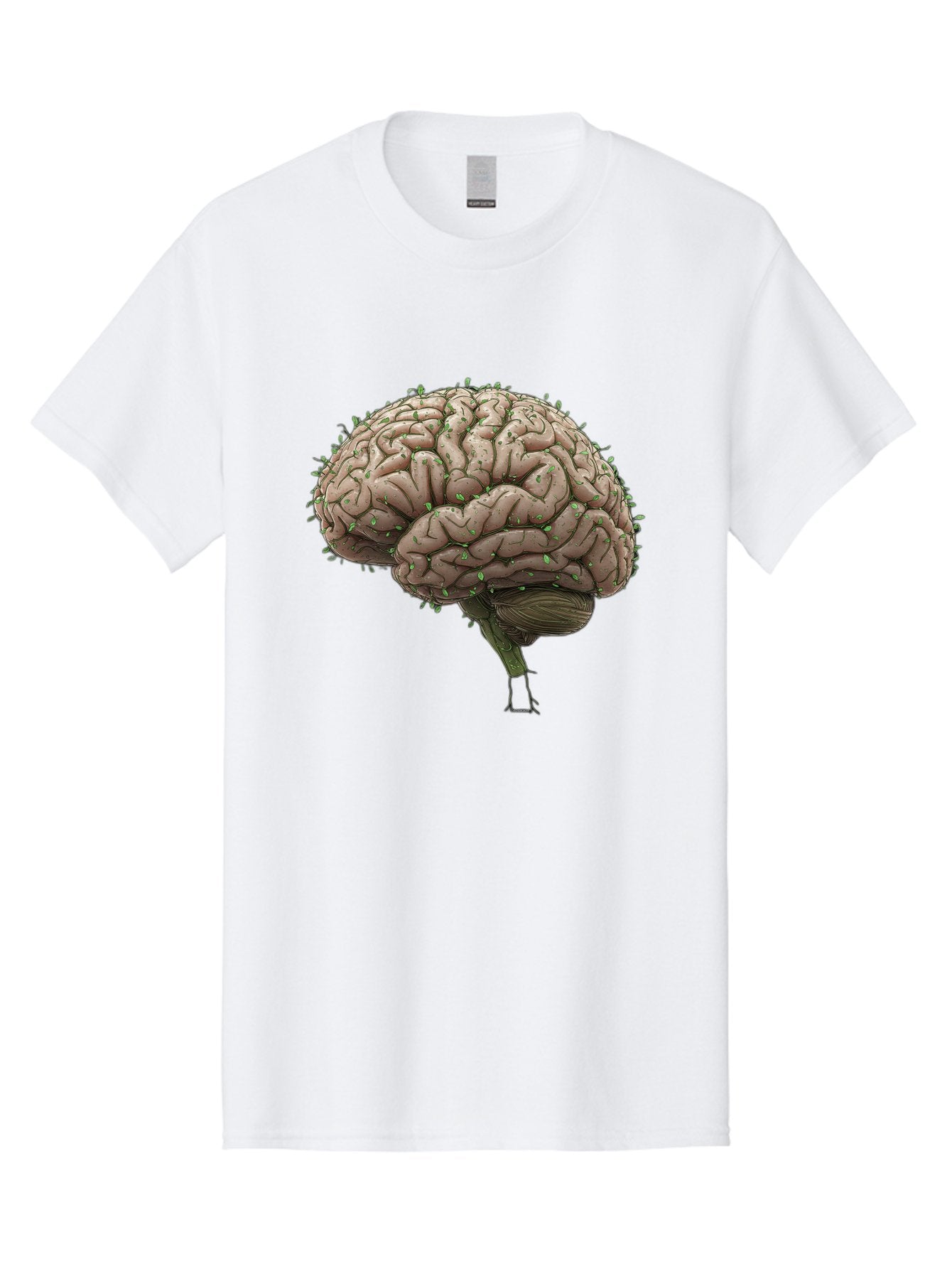 Infected-Brain Men'S Graphic Tee, 100% Cotton, Comfortable Casual Summer Wear, Machine Washable, Human Brain, Bacterial Infection, Neurological Disorder, Cognitive Impairment, Neurodegenerative Disease, Brain Health, Neuroscience, Bae049 4