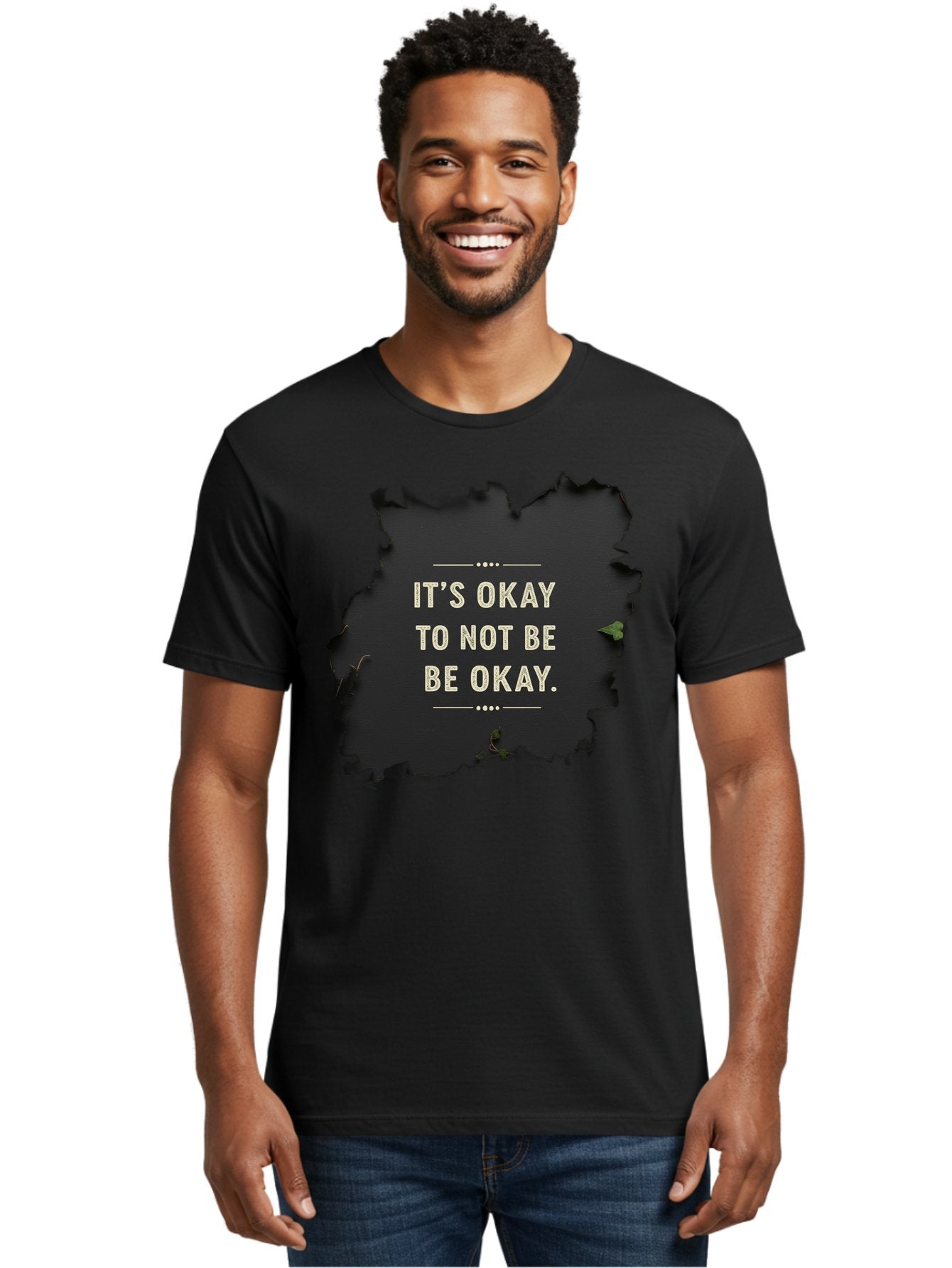 It-S-Okay-To-Not-Be-Okay-5 Men'S Graphic Tee, 100% Cotton, Comfortable Casual Summer Wear, Machine Washable, Mental Health Awareness, Inspirational Quote, Emotional Support, Self Care, Positive Affirmation, Motivational Message, Bae054 18