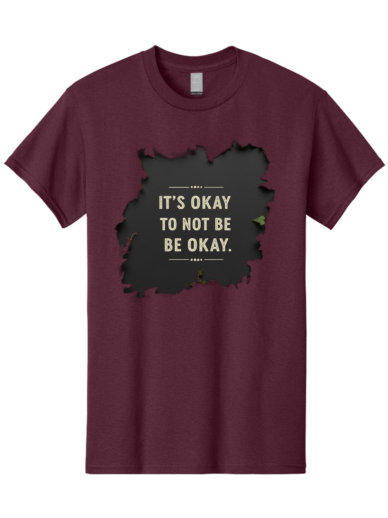 It-S-Okay-To-Not-Be-Okay-5 Men'S Graphic Tee, 100% Cotton, Comfortable Casual Summer Wear, Machine Washable, Mental Health Awareness, Inspirational Quote, Emotional Support, Self Care, Positive Affirmation, Motivational Message, Bae054