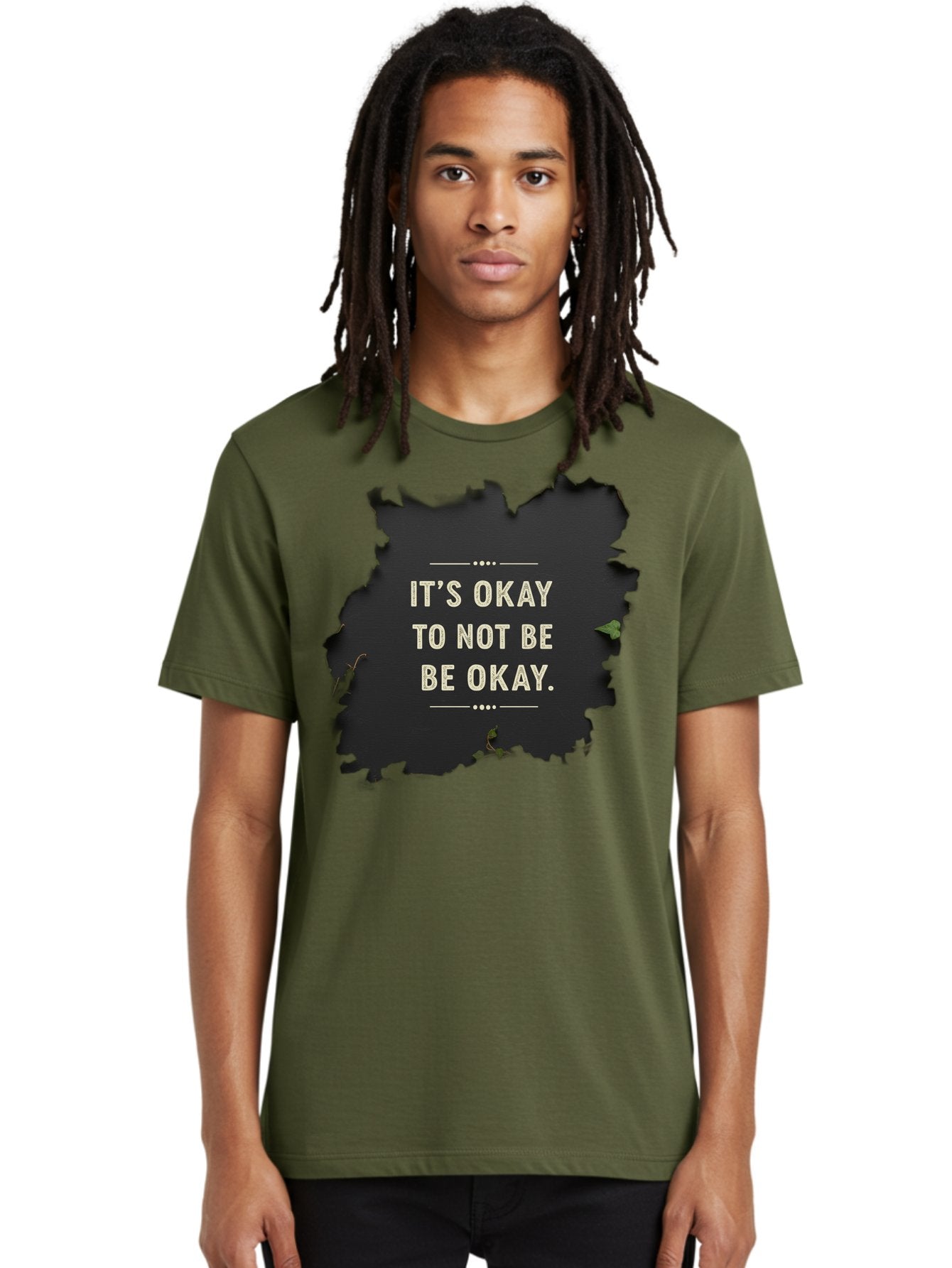 It-S-Okay-To-Not-Be-Okay-5 Men'S Graphic Tee, 100% Cotton, Comfortable Casual Summer Wear, Machine Washable, Mental Health Awareness, Inspirational Quote, Emotional Support, Self Care, Positive Affirmation, Motivational Message, Bae054 27