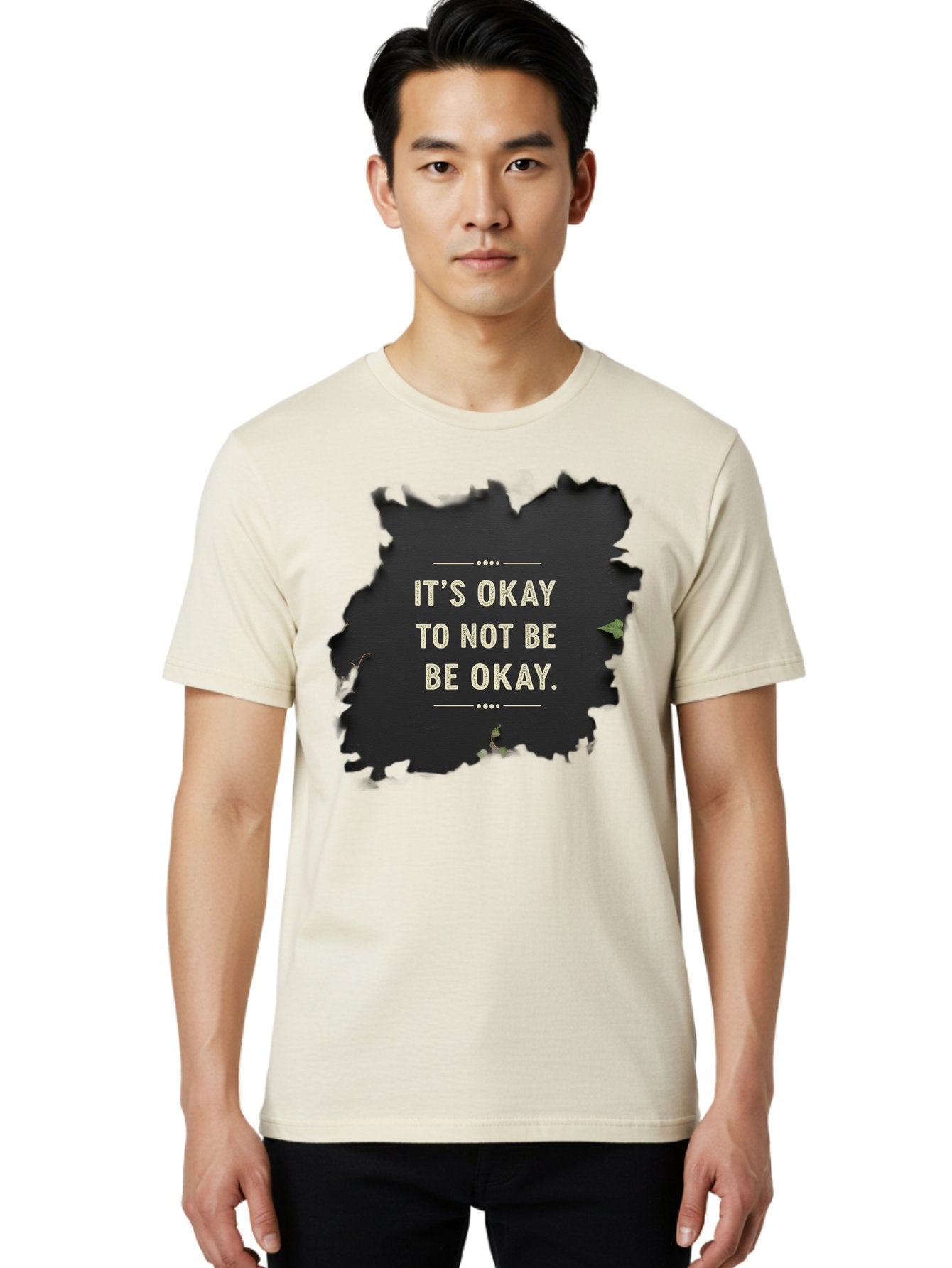 It-S-Okay-To-Not-Be-Okay-5 Men'S Graphic Tee, 100% Cotton, Comfortable Casual Summer Wear, Machine Washable, Mental Health Awareness, Inspirational Quote, Emotional Support, Self Care, Positive Affirmation, Motivational Message, Bae054 23