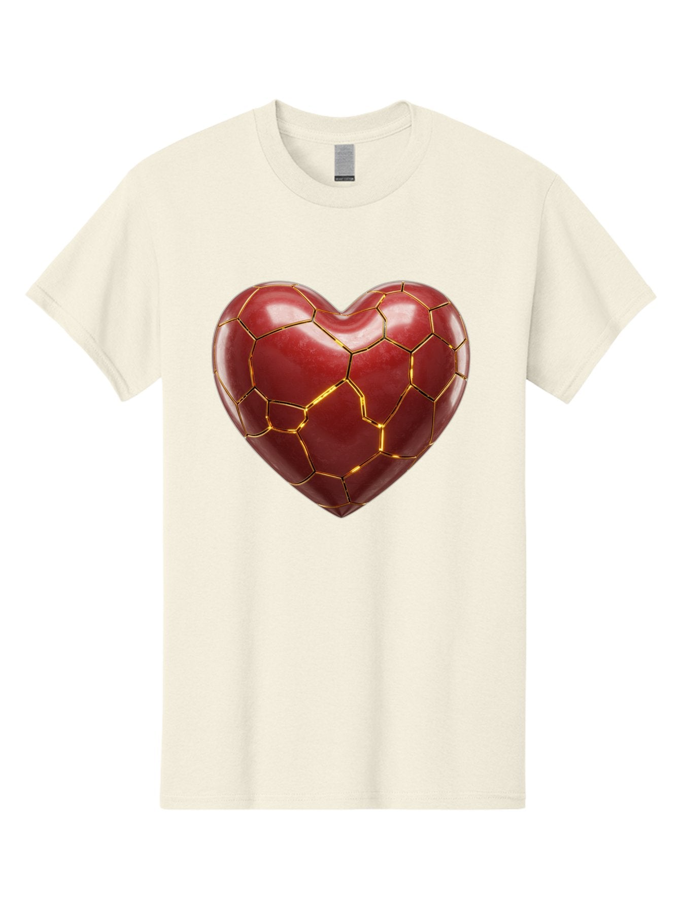 Kintsugi-Heart-2 Men'S Graphic Tee, 100% Cotton, Comfortable Casual Summer Wear, Machine Washable, Kintsugi Heart, Broken Heart, Golden Repair, Red Heart, Japanese Art, Emotional Healing, Symbolic Art, Unique Design, Heart Shape Bae057 5