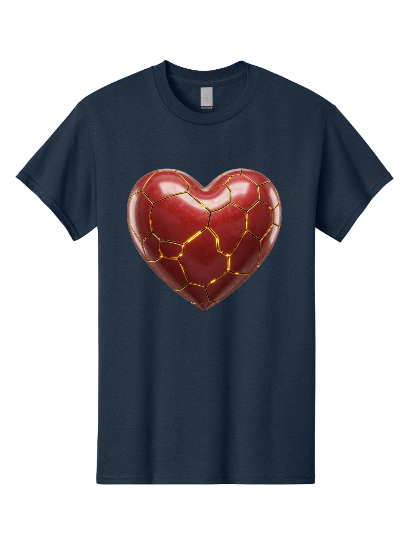 Kintsugi-Heart-2 Men'S Graphic Tee, 100% Cotton, Comfortable Casual Summer Wear, Machine Washable, Kintsugi Heart, Broken Heart, Golden Repair, Red Heart, Japanese Art, Emotional Healing, Symbolic Art, Unique Design, Heart Shape Bae057 7