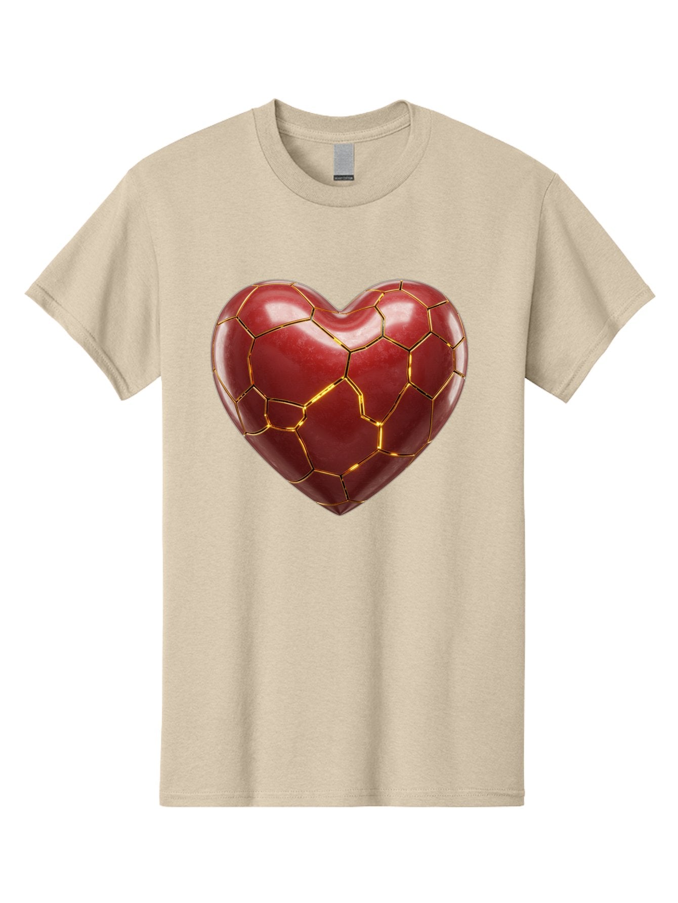 Kintsugi-Heart-2 Men'S Graphic Tee, 100% Cotton, Comfortable Casual Summer Wear, Machine Washable, Kintsugi Heart, Broken Heart, Golden Repair, Red Heart, Japanese Art, Emotional Healing, Symbolic Art, Unique Design, Heart Shape Bae057 12