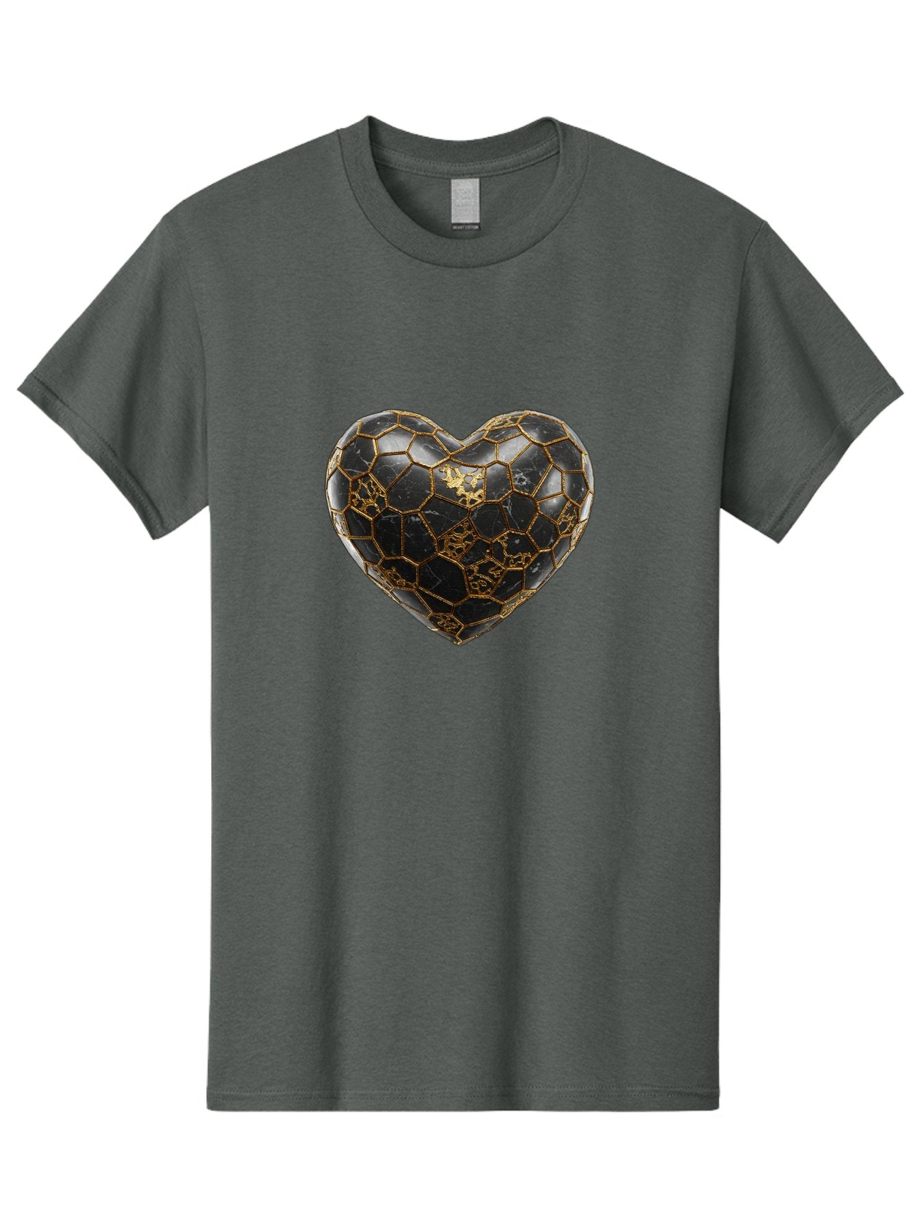 Kintsugi-Heart-4 Men'S Graphic Tee, 100% Cotton, Comfortable Casual Summer Wear, Machine Washable, Kintsugi Heart, Broken Heart, Golden Repair, Black Ceramic, Mended Love, Imperfect Beauty, Artisanal Craftsmanship, Unique Design, Bae059 12