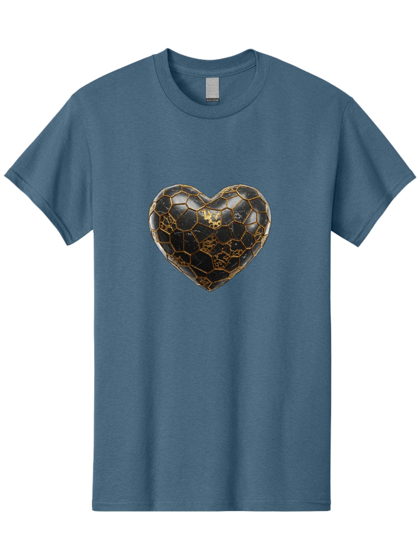 Kintsugi-Heart-4 Men'S Graphic Tee, 100% Cotton, Comfortable Casual Summer Wear, Machine Washable, Kintsugi Heart, Broken Heart, Golden Repair, Black Ceramic, Mended Love, Imperfect Beauty, Artisanal Craftsmanship, Unique Design, Bae059 8