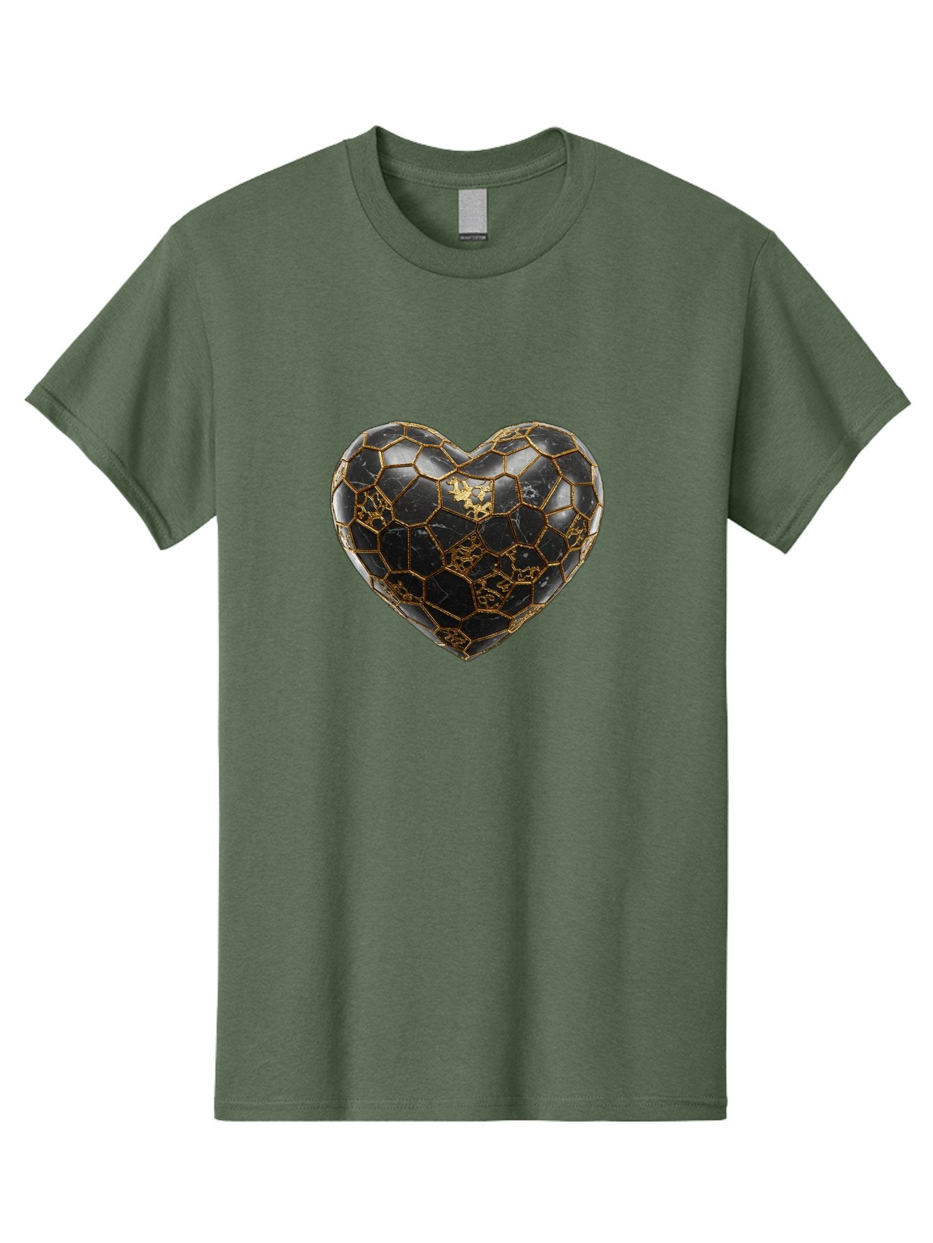 Kintsugi-Heart-4 Men'S Graphic Tee, 100% Cotton, Comfortable Casual Summer Wear, Machine Washable, Kintsugi Heart, Broken Heart, Golden Repair, Black Ceramic, Mended Love, Imperfect Beauty, Artisanal Craftsmanship, Unique Design, Bae059 15