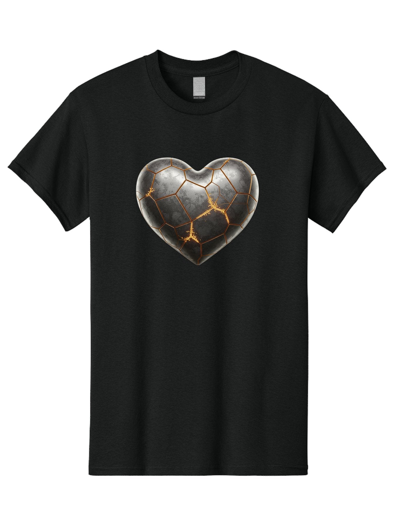 Kintsugi-Heart-7 Men'S Graphic Tee, 100% Cotton, Comfortable Casual Summer Wear, Machine Washable, Heart Shape, Kintsugi Repair, Gold Cracks, Broken Heart, Metal Texture, Abstract Art, Unique Design, Symbolic Representation, Emotional Healing Bae062 12