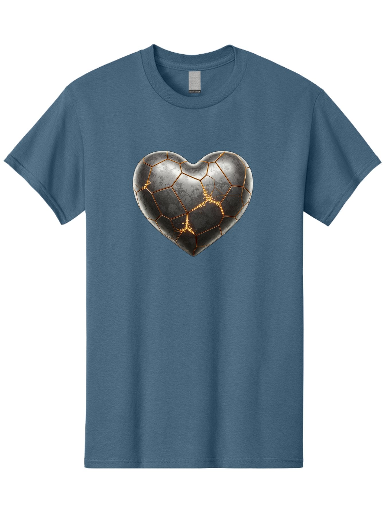 Kintsugi-Heart-7 Men'S Graphic Tee, 100% Cotton, Comfortable Casual Summer Wear, Machine Washable, Heart Shape, Kintsugi Repair, Gold Cracks, Broken Heart, Metal Texture, Abstract Art, Unique Design, Symbolic Representation, Emotional Healing Bae062 10
