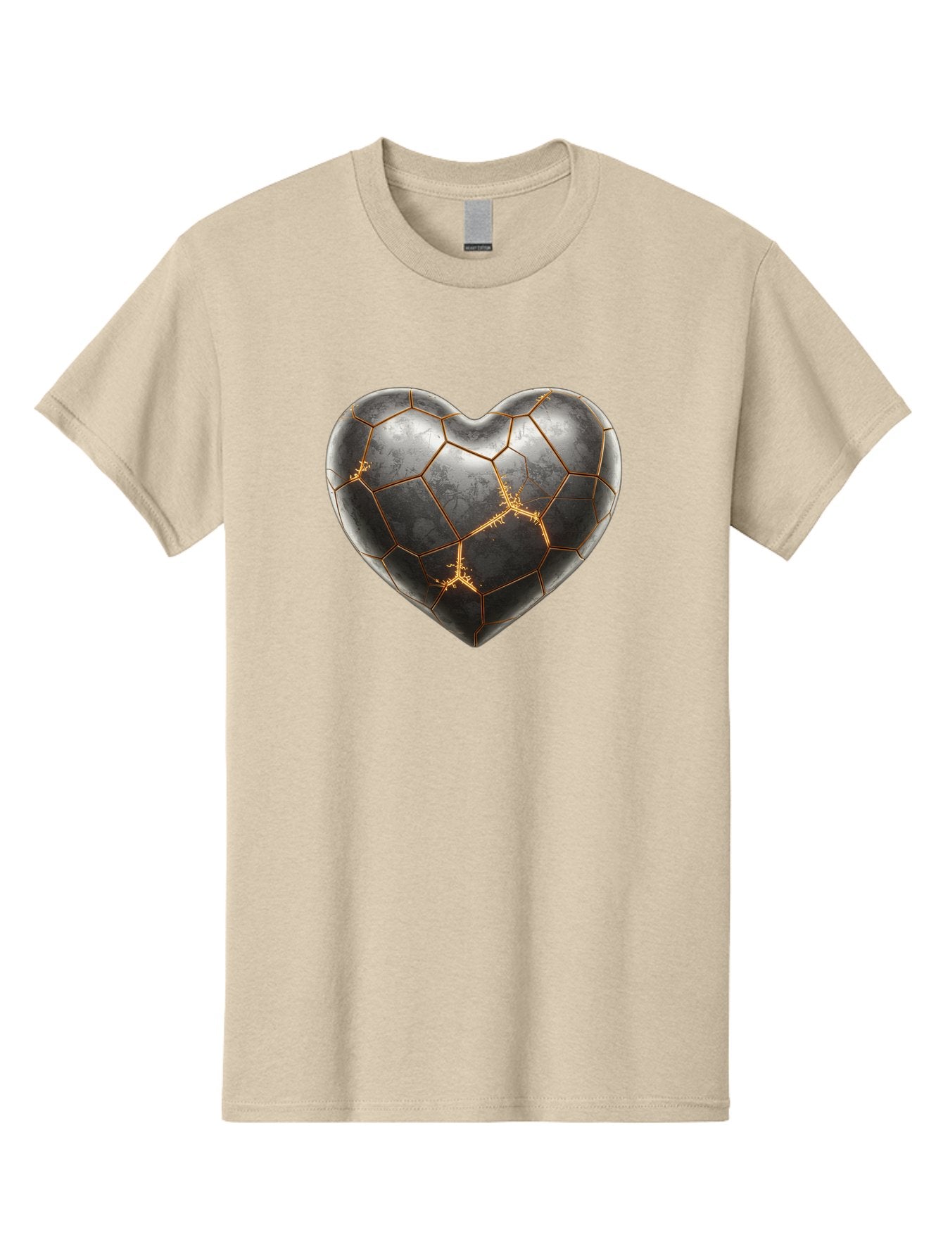 Kintsugi-Heart-7 Men'S Graphic Tee, 100% Cotton, Comfortable Casual Summer Wear, Machine Washable, Heart Shape, Kintsugi Repair, Gold Cracks, Broken Heart, Metal Texture, Abstract Art, Unique Design, Symbolic Representation, Emotional Healing Bae062 4