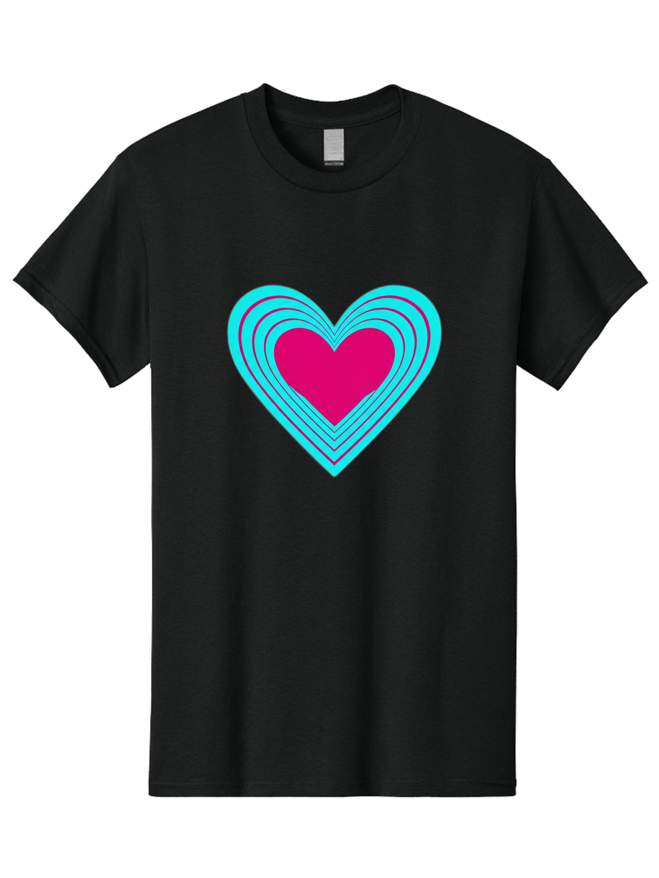 Layered-Heart Men'S Graphic Tee, 100% Cotton, Comfortable Casual Summer Wear, Machine Washable, Layered Heart, Pink And Blue Heart, Love Symbol, Valentine'S Day, Heart Shape, Digital Art, Graphic Design, Layered Effect Bae065 13