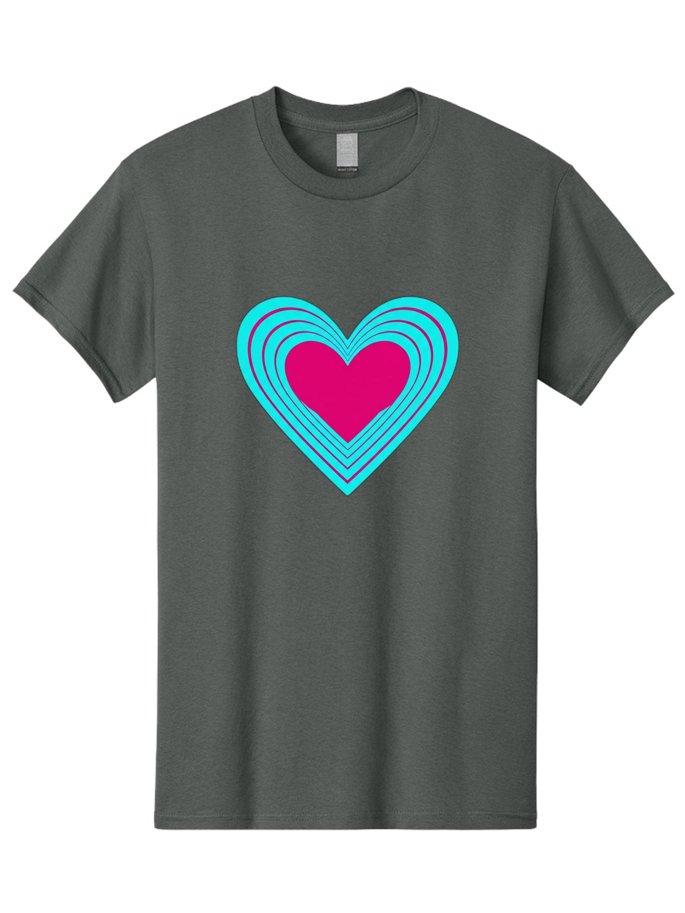 Layered-Heart Men'S Graphic Tee, 100% Cotton, Comfortable Casual Summer Wear, Machine Washable, Layered Heart, Pink And Blue Heart, Love Symbol, Valentine'S Day, Heart Shape, Digital Art, Graphic Design, Layered Effect Bae065 6