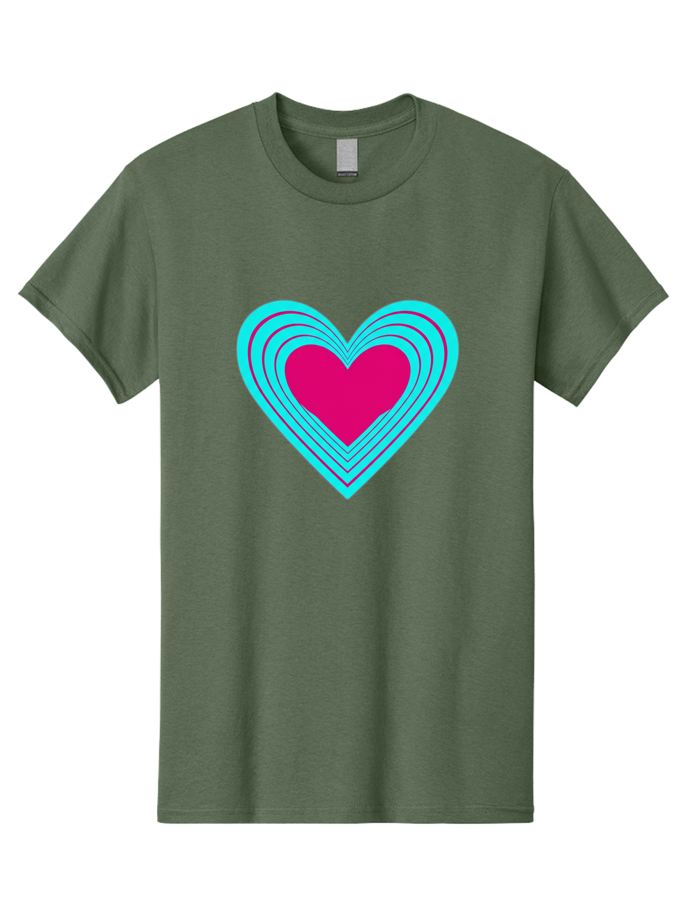 Layered-Heart Men'S Graphic Tee, 100% Cotton, Comfortable Casual Summer Wear, Machine Washable, Layered Heart, Pink And Blue Heart, Love Symbol, Valentine'S Day, Heart Shape, Digital Art, Graphic Design, Layered Effect Bae065 11