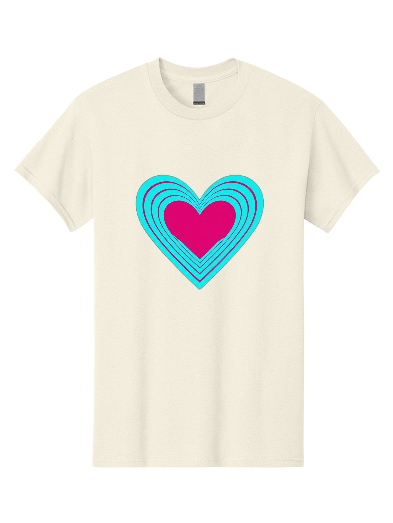 Layered-Heart Men'S Graphic Tee, 100% Cotton, Comfortable Casual Summer Wear, Machine Washable, Layered Heart, Pink And Blue Heart, Love Symbol, Valentine'S Day, Heart Shape, Digital Art, Graphic Design, Layered Effect Bae065 11