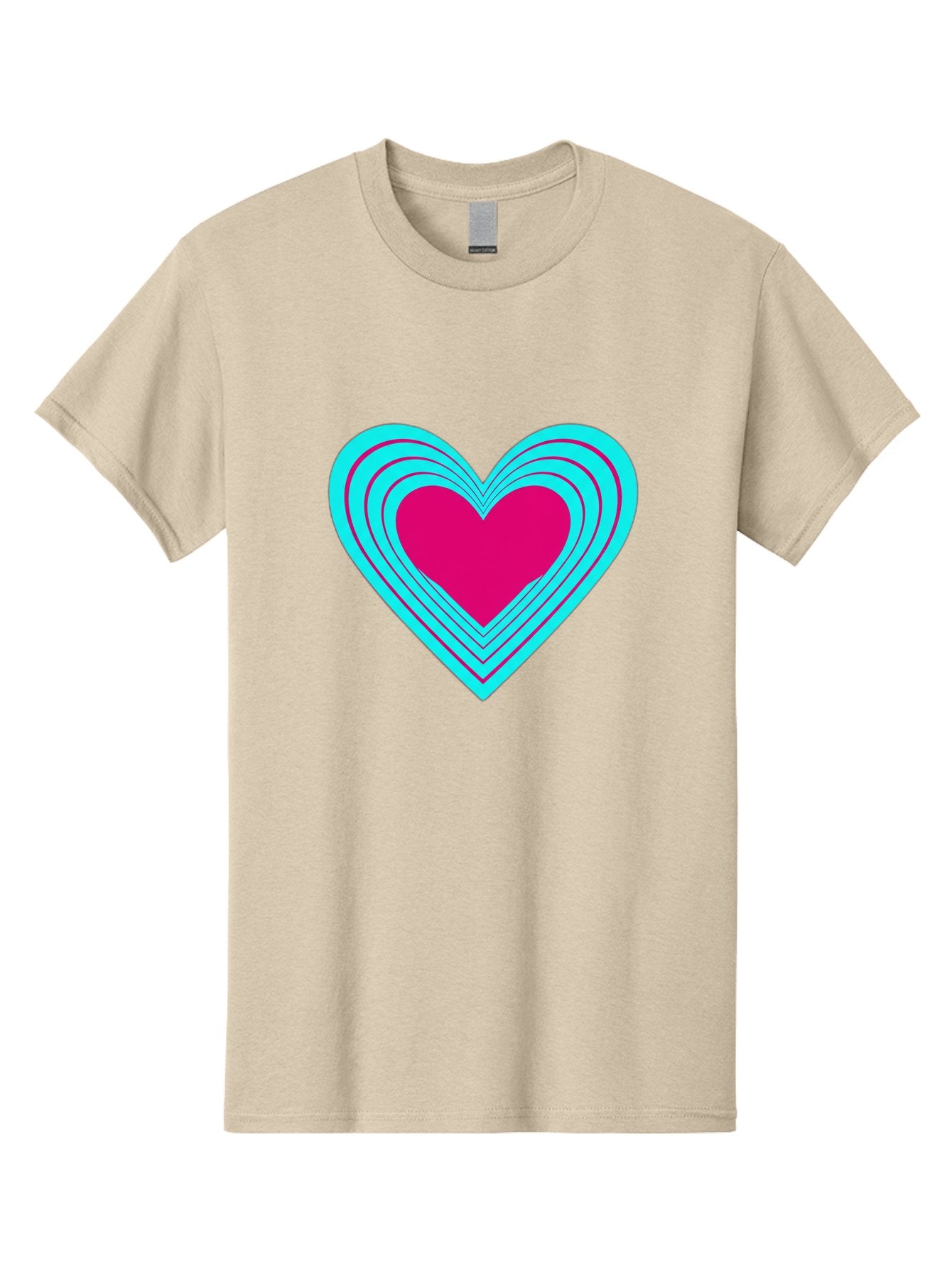 Layered-Heart Men'S Graphic Tee, 100% Cotton, Comfortable Casual Summer Wear, Machine Washable, Layered Heart, Pink And Blue Heart, Love Symbol, Valentine'S Day, Heart Shape, Digital Art, Graphic Design, Layered Effect Bae065 4