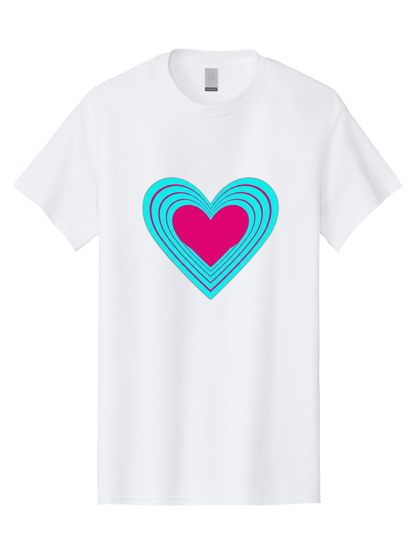 Layered-Heart Men'S Graphic Tee, 100% Cotton, Comfortable Casual Summer Wear, Machine Washable, Layered Heart, Pink And Blue Heart, Love Symbol, Valentine'S Day, Heart Shape, Digital Art, Graphic Design, Layered Effect Bae065 13