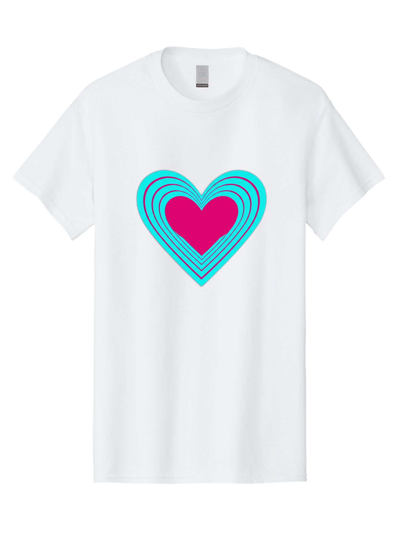 Layered-Heart Men'S Graphic Tee, 100% Cotton, Comfortable Casual Summer Wear, Machine Washable, Layered Heart, Pink And Blue Heart, Love Symbol, Valentine'S Day, Heart Shape, Digital Art, Graphic Design, Layered Effect Bae065 15