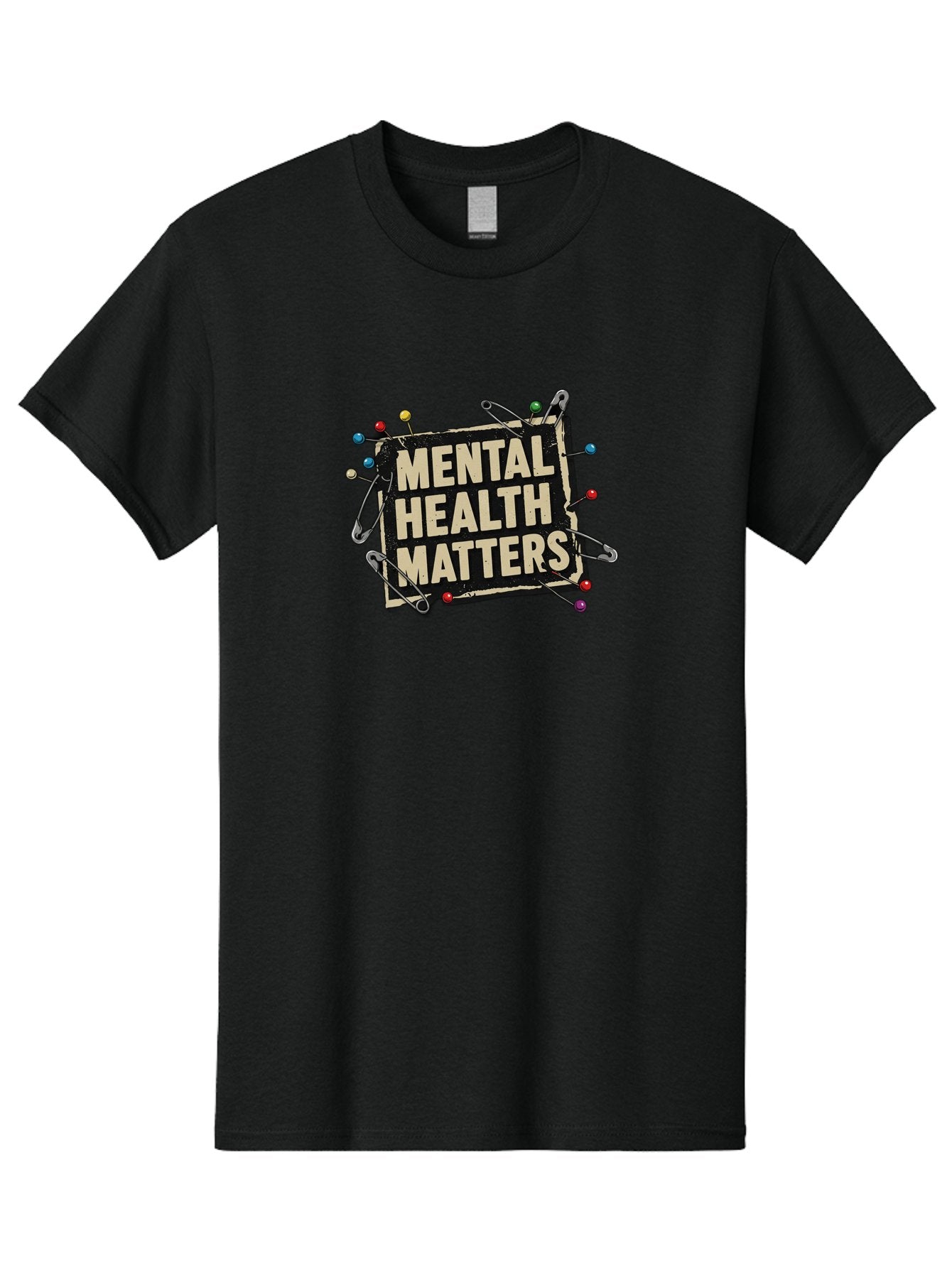 Mental-Health-Matters-2 Men'S Graphic Tee, 100% Cotton, Comfortable Casual Summer Wear, Machine Washable, Mental Health Awareness, Mental Health Matters, Mental Health Importance, Safety Pins, Emotional Support, Mental Wellness, Self Care, Bae067 7