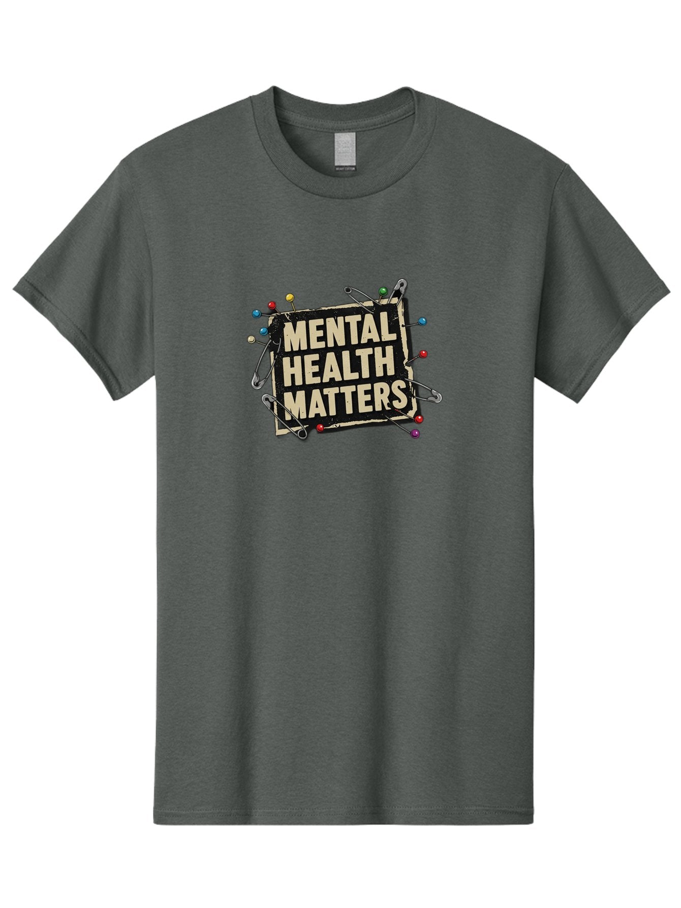 Mental-Health-Matters-2 Men'S Graphic Tee, 100% Cotton, Comfortable Casual Summer Wear, Machine Washable, Mental Health Awareness, Mental Health Matters, Mental Health Importance, Safety Pins, Emotional Support, Mental Wellness, Self Care, Bae067 5