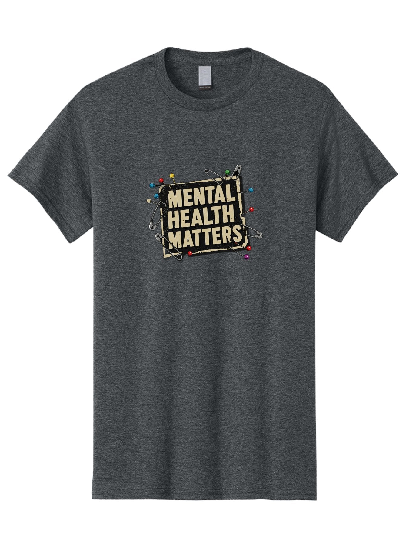 Mental-Health-Matters-2 Men'S Graphic Tee, 100% Cotton, Comfortable Casual Summer Wear, Machine Washable, Mental Health Awareness, Mental Health Matters, Mental Health Importance, Safety Pins, Emotional Support, Mental Wellness, Self Care, Bae067 10