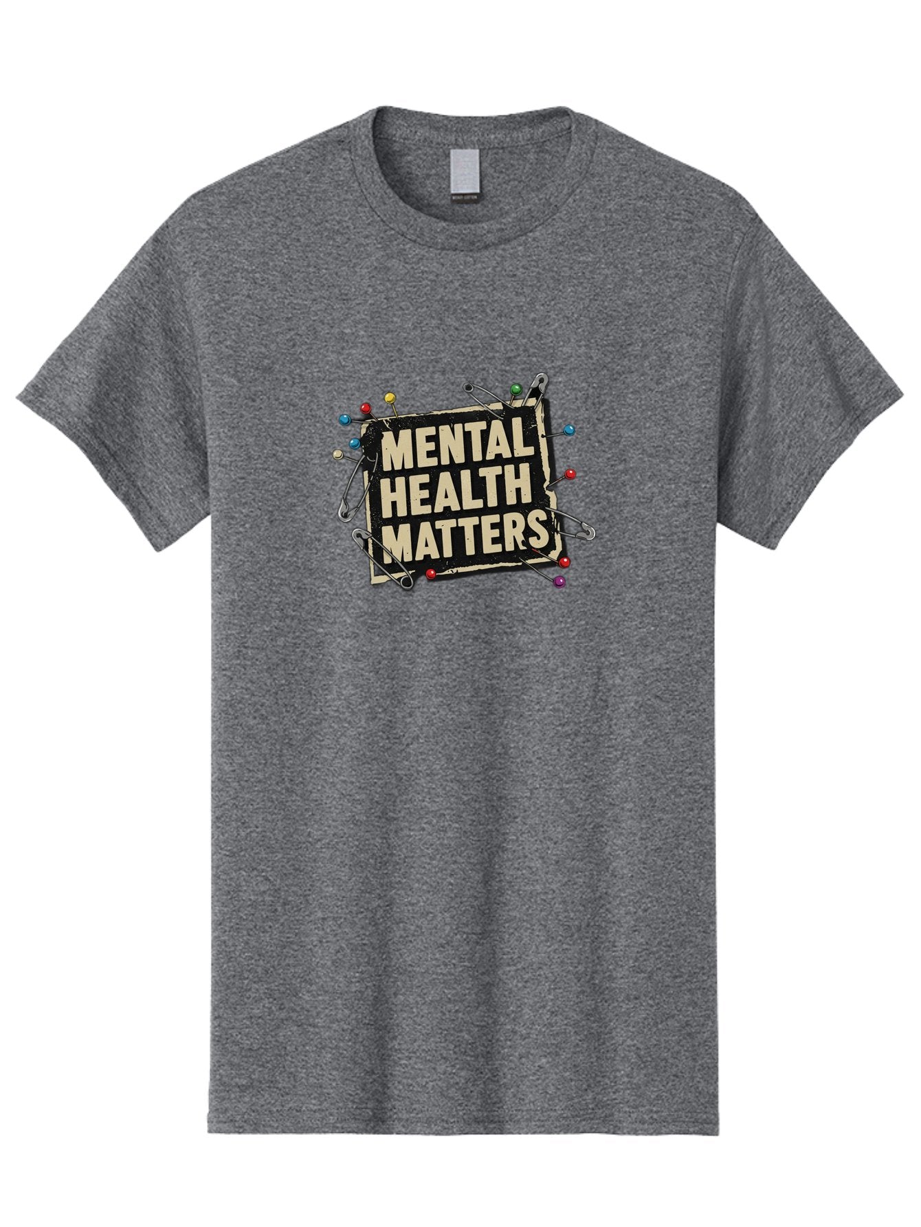 Mental-Health-Matters-2 Men'S Graphic Tee, 100% Cotton, Comfortable Casual Summer Wear, Machine Washable, Mental Health Awareness, Mental Health Matters, Mental Health Importance, Safety Pins, Emotional Support, Mental Wellness, Self Care, Bae067 15