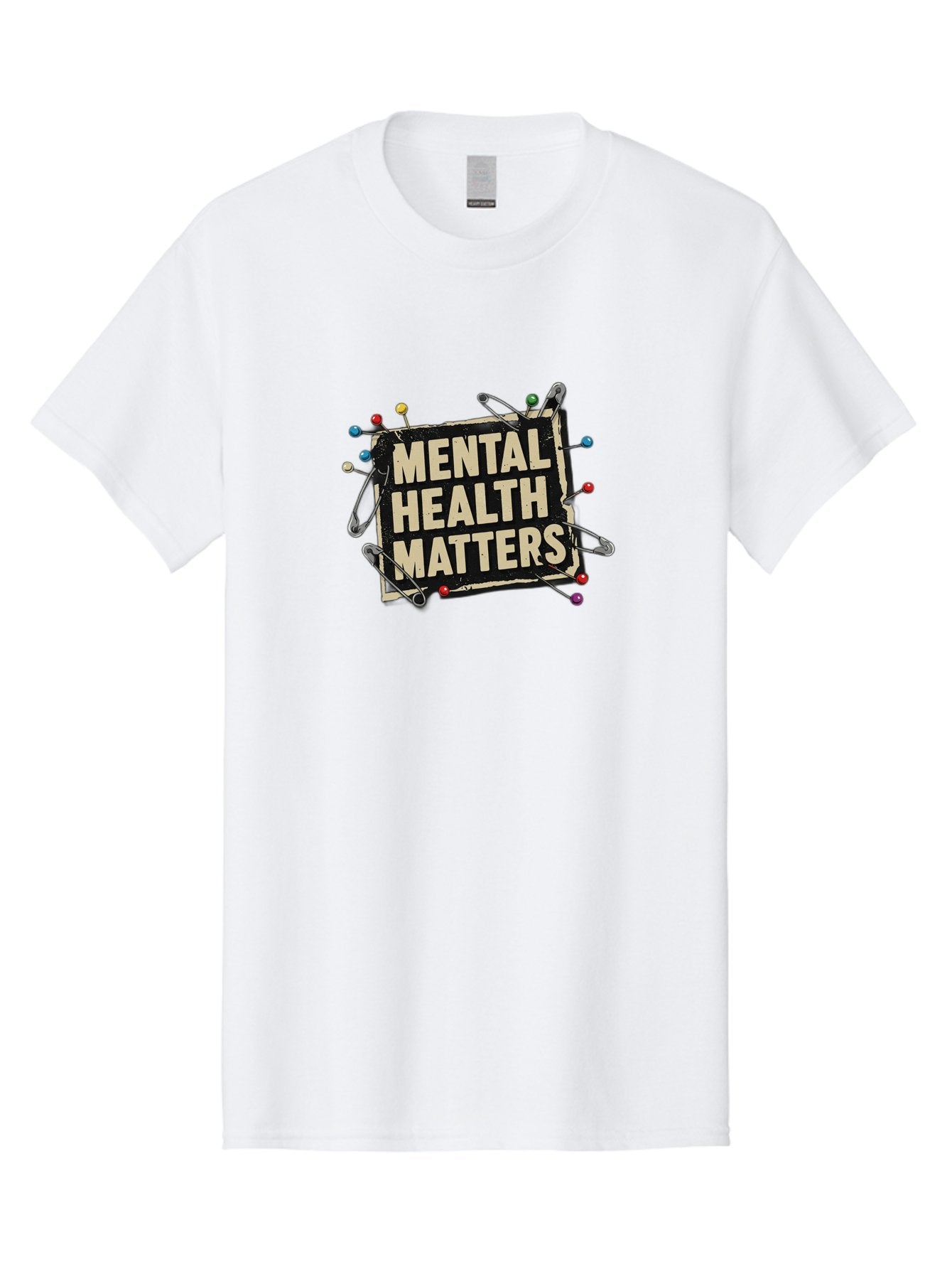 Mental-Health-Matters-2 Men'S Graphic Tee, 100% Cotton, Comfortable Casual Summer Wear, Machine Washable, Mental Health Awareness, Mental Health Matters, Mental Health Importance, Safety Pins, Emotional Support, Mental Wellness, Self Care, Bae067 14