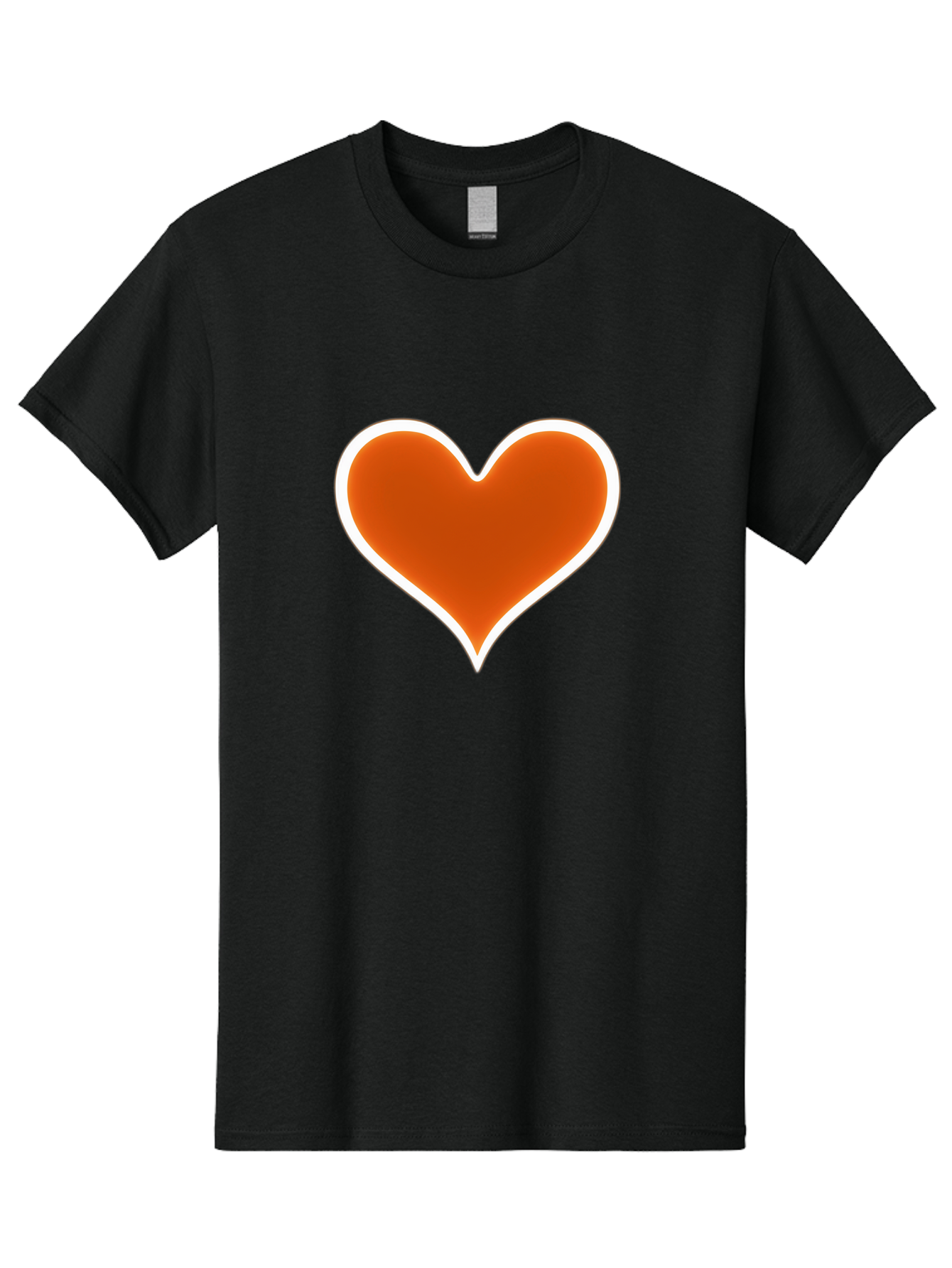 Orange-Heart Men'S Graphic Tee, 100% Cotton, Comfortable Casual Summer Wear, Machine Washable, Orange Heart Symbol, Love Icon, Heart Shape, White Outline, Love Sign, Heart Illustration, Orange Color, Heart Graphic Bae073 10