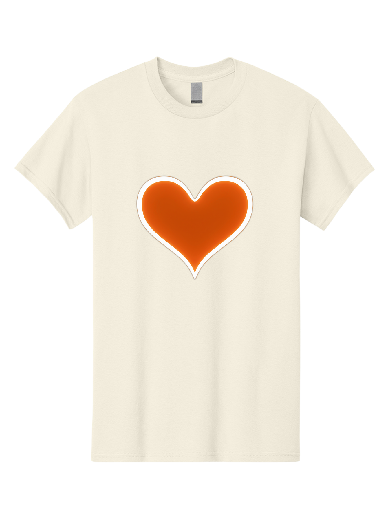Orange-Heart Men'S Graphic Tee, 100% Cotton, Comfortable Casual Summer Wear, Machine Washable, Orange Heart Symbol, Love Icon, Heart Shape, White Outline, Love Sign, Heart Illustration, Orange Color, Heart Graphic Bae073 7