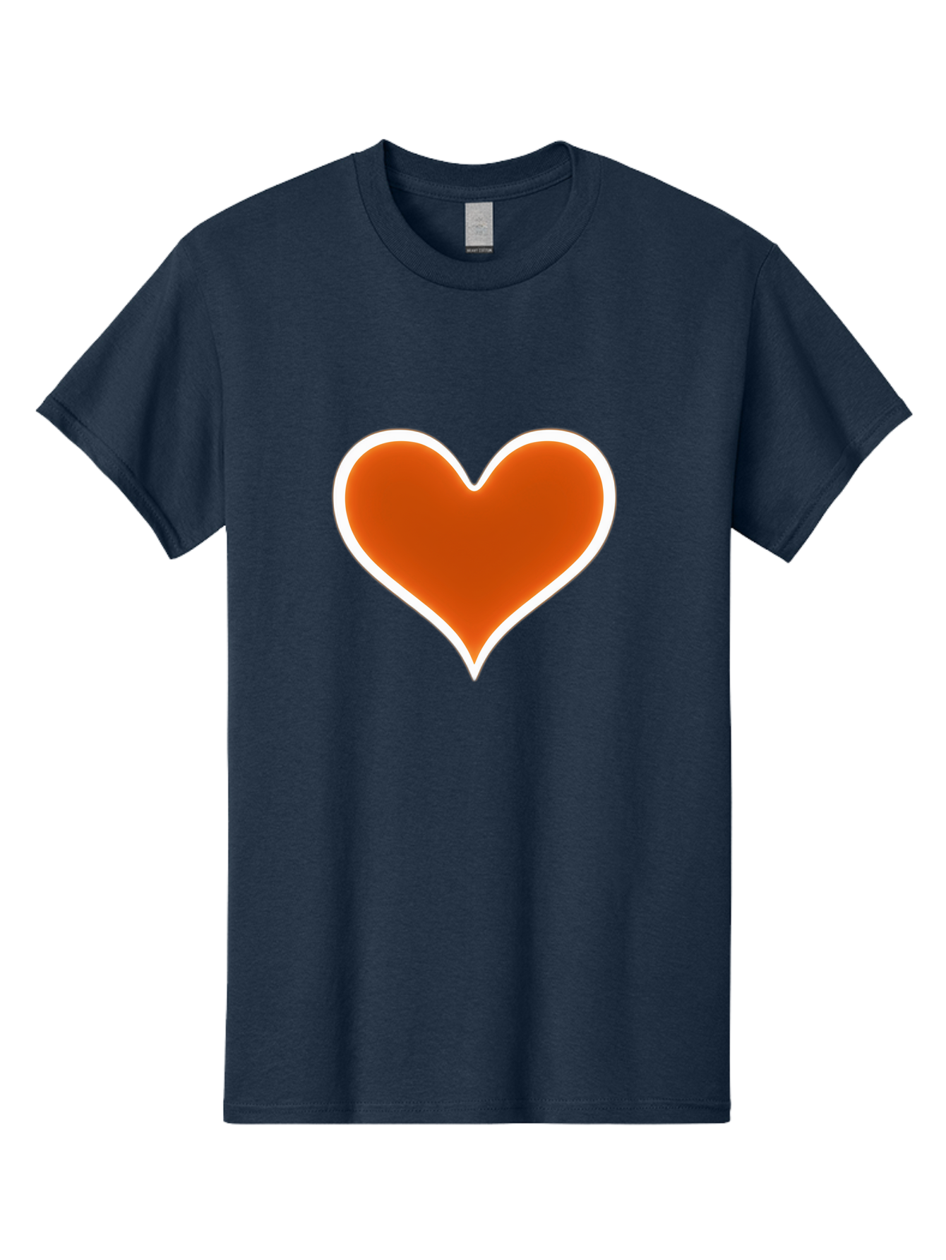 Orange-Heart Men'S Graphic Tee, 100% Cotton, Comfortable Casual Summer Wear, Machine Washable, Orange Heart Symbol, Love Icon, Heart Shape, White Outline, Love Sign, Heart Illustration, Orange Color, Heart Graphic Bae073 12