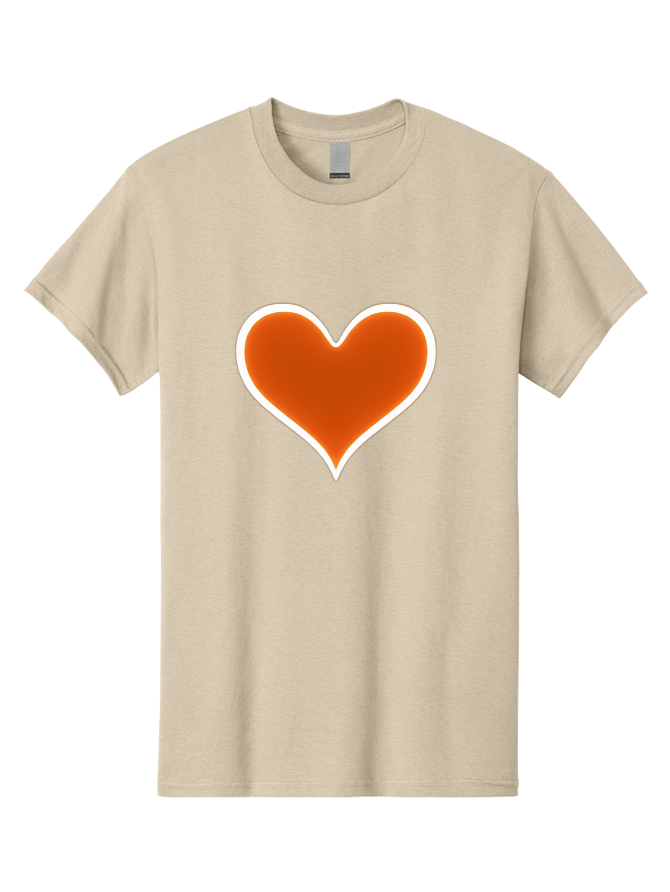 Orange-Heart Men'S Graphic Tee, 100% Cotton, Comfortable Casual Summer Wear, Machine Washable, Orange Heart Symbol, Love Icon, Heart Shape, White Outline, Love Sign, Heart Illustration, Orange Color, Heart Graphic Bae073 5
