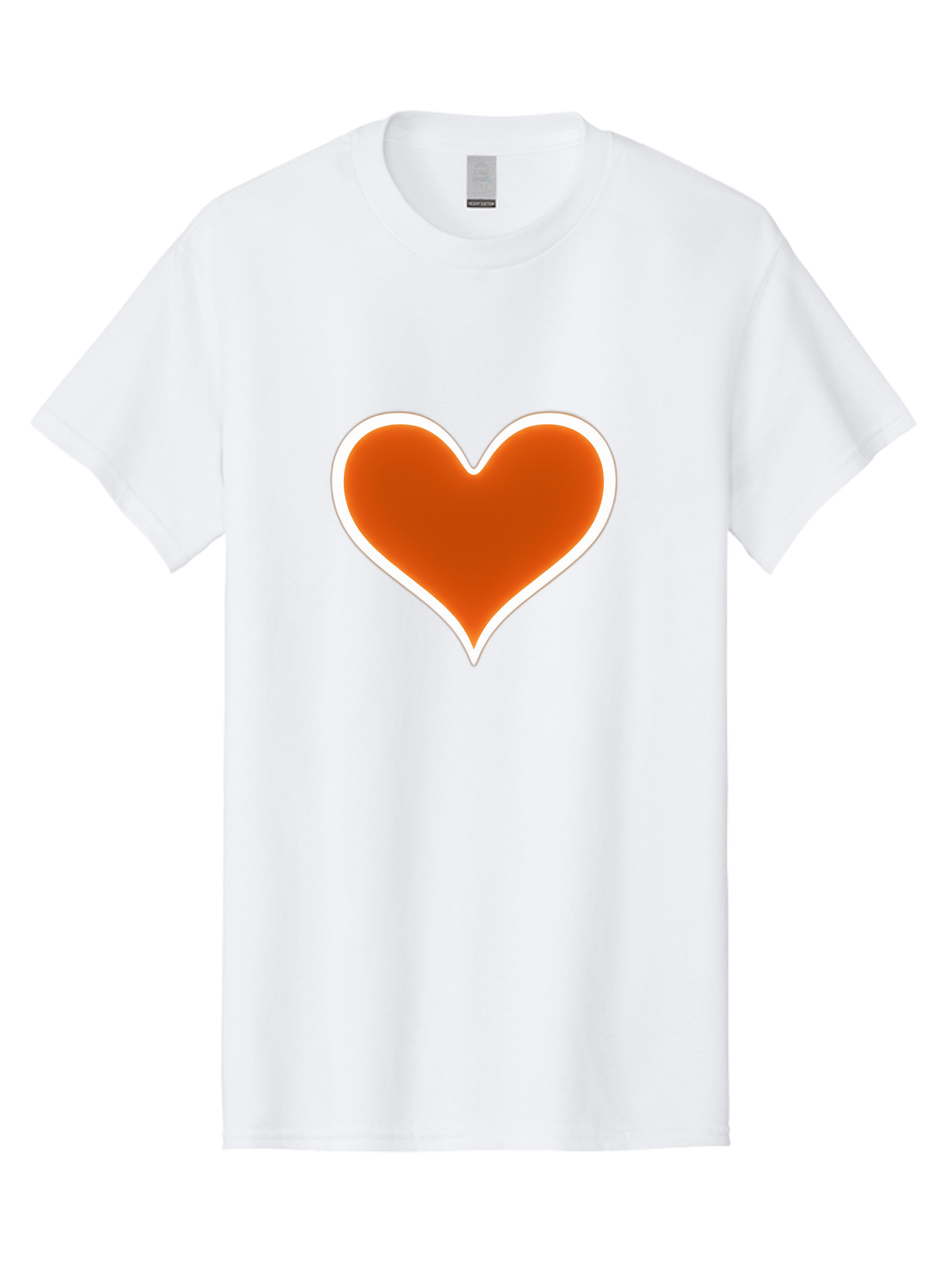 Orange-Heart Men'S Graphic Tee, 100% Cotton, Comfortable Casual Summer Wear, Machine Washable, Orange Heart Symbol, Love Icon, Heart Shape, White Outline, Love Sign, Heart Illustration, Orange Color, Heart Graphic Bae073 11