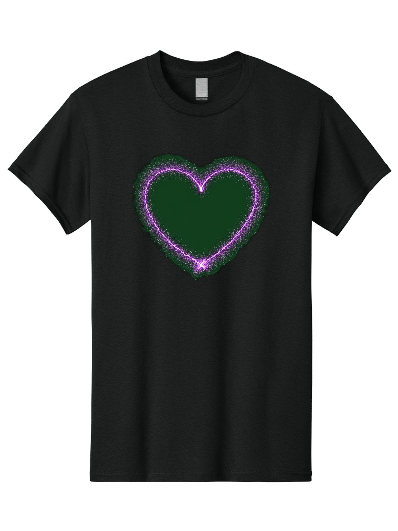 Purple-Heart-1 Men'S Graphic Tee, 100% Cotton, Comfortable Casual Summer Wear, Machine Washable, Purple Heart Shape, Neon Light, Glowing Heart, Love Symbol, Romantic Gesture, Vibrant Purple, Heart Outline, Sparkles, Festive Design, Bae074