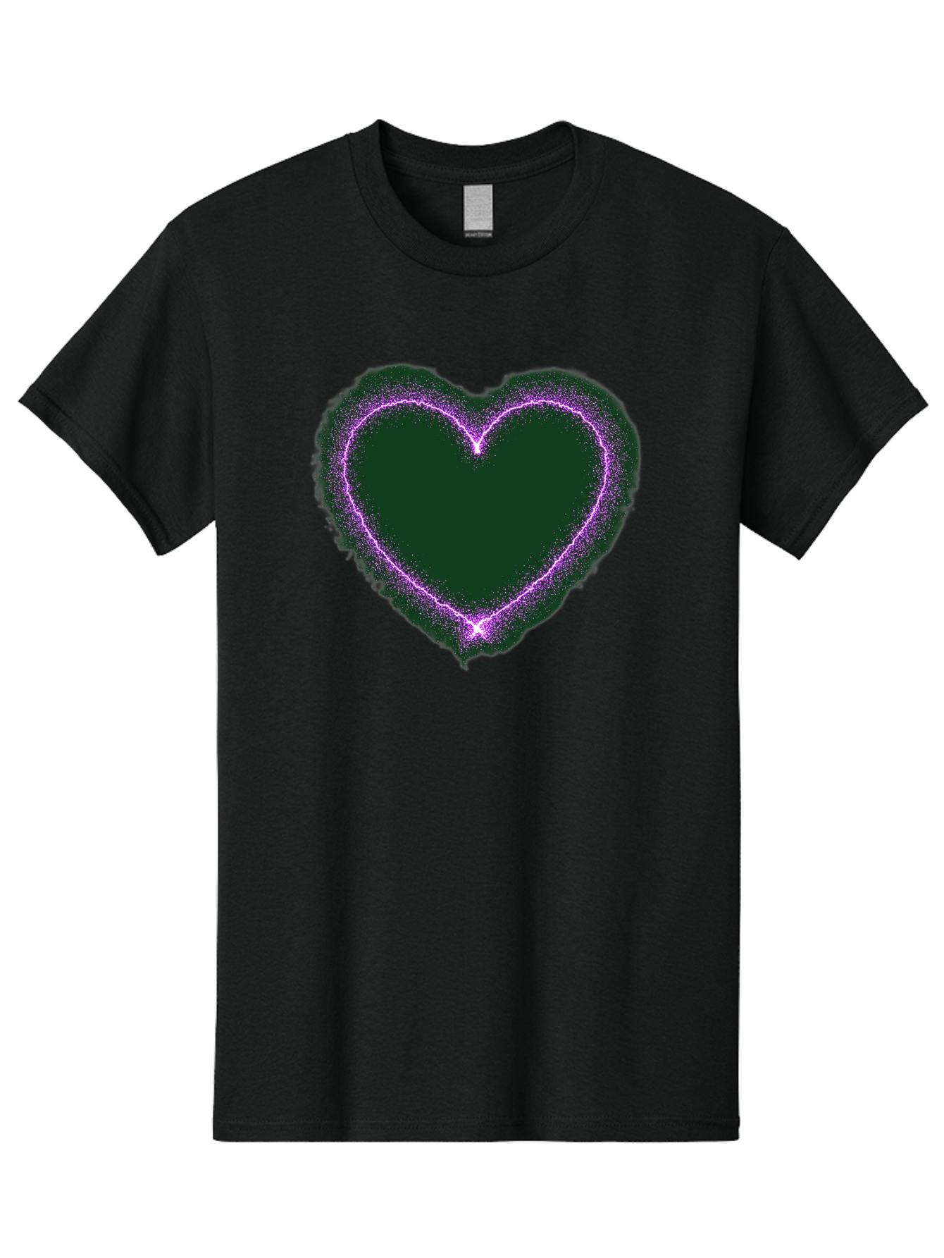 Purple-Heart-1 Men'S Graphic Tee, 100% Cotton, Comfortable Casual Summer Wear, Machine Washable, Purple Heart Shape, Neon Light, Glowing Heart, Love Symbol, Romantic Gesture, Vibrant Purple, Heart Outline, Sparkles, Festive Design, Bae074 11