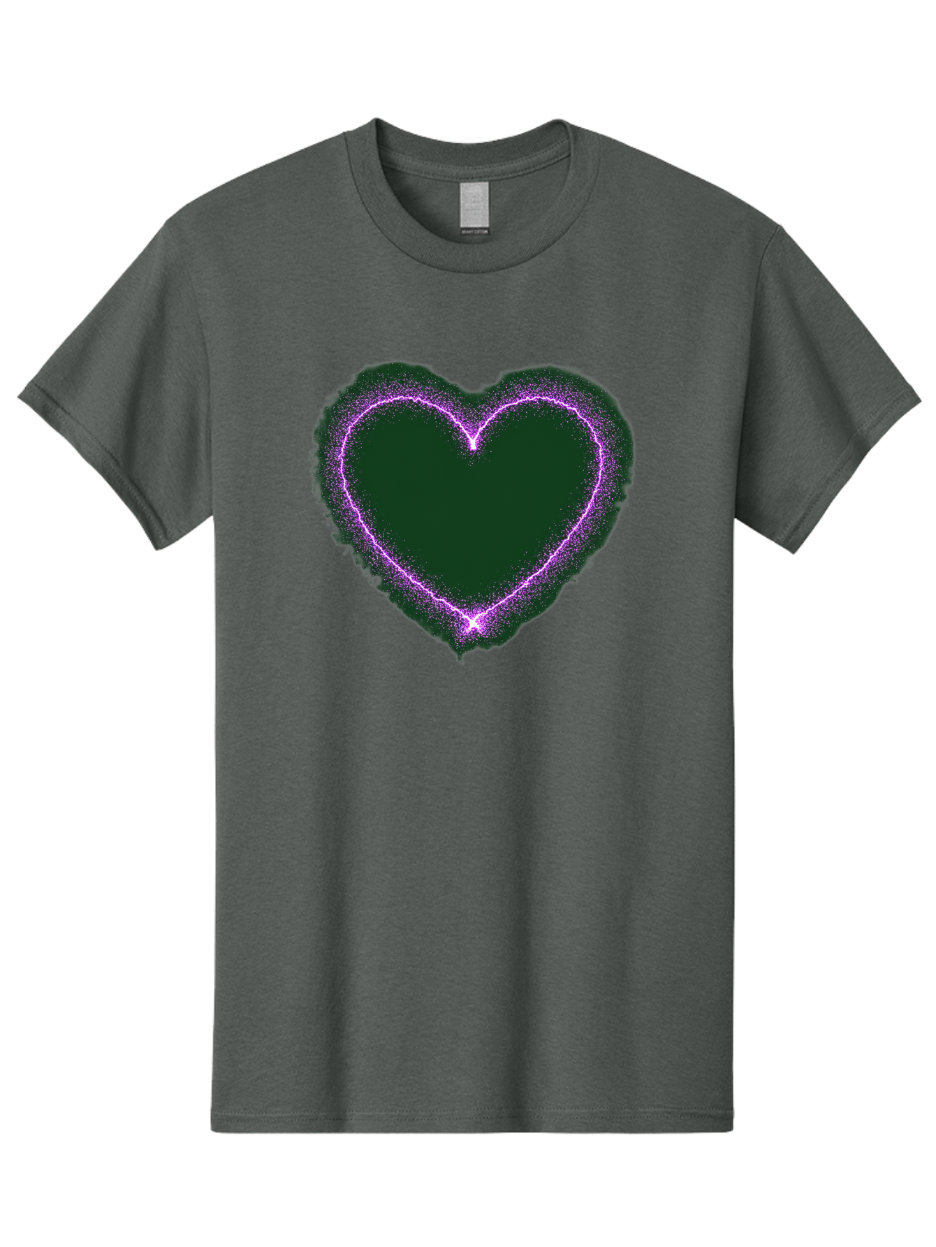 Purple-Heart-1 Men'S Graphic Tee, 100% Cotton, Comfortable Casual Summer Wear, Machine Washable, Purple Heart Shape, Neon Light, Glowing Heart, Love Symbol, Romantic Gesture, Vibrant Purple, Heart Outline, Sparkles, Festive Design, Bae074 8