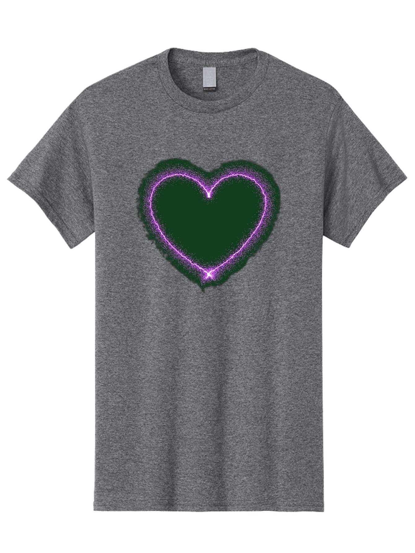 Purple-Heart-1 Men'S Graphic Tee, 100% Cotton, Comfortable Casual Summer Wear, Machine Washable, Purple Heart Shape, Neon Light, Glowing Heart, Love Symbol, Romantic Gesture, Vibrant Purple, Heart Outline, Sparkles, Festive Design, Bae074 10