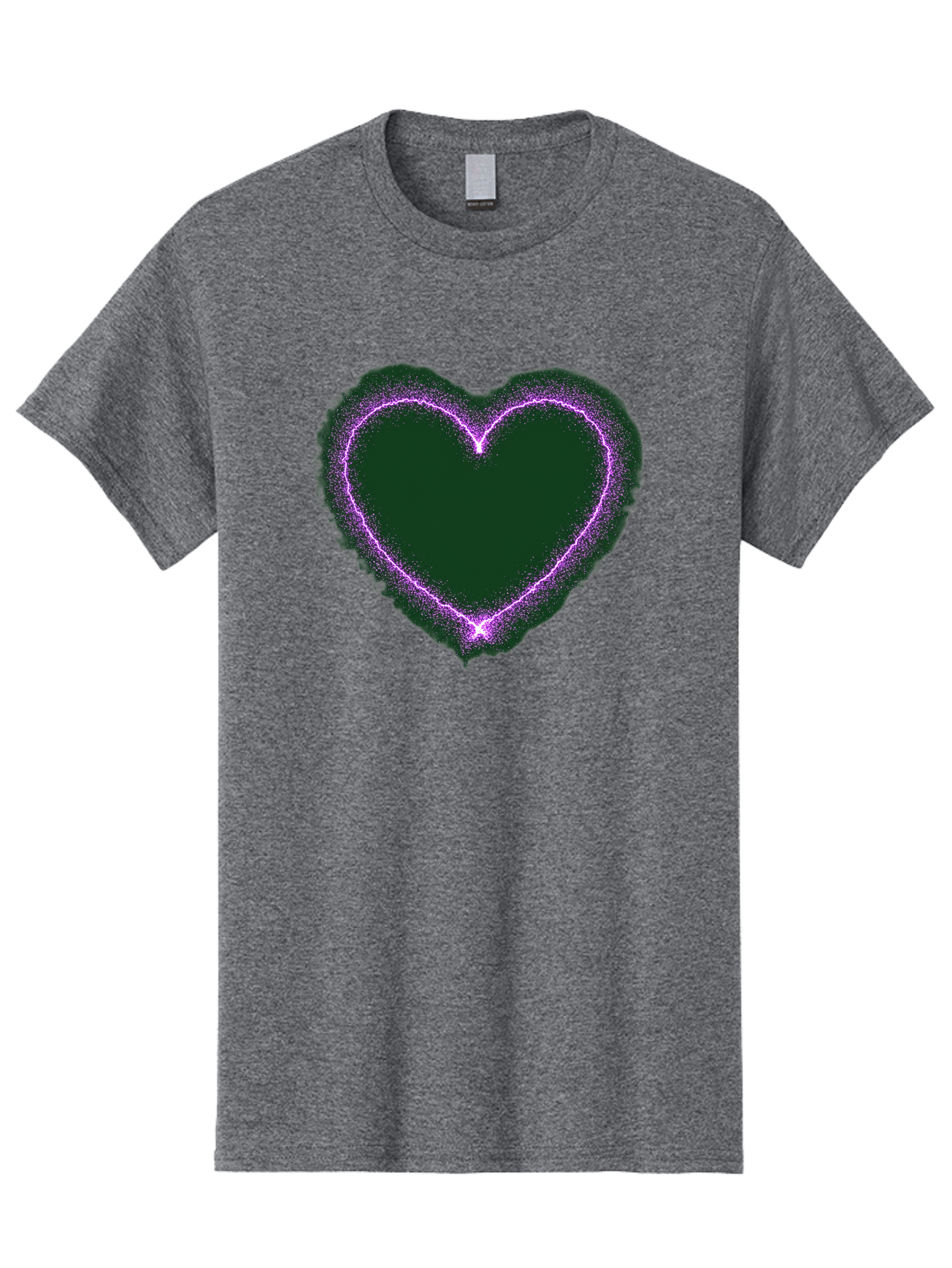 Purple-Heart-1 Men'S Graphic Tee, 100% Cotton, Comfortable Casual Summer Wear, Machine Washable, Purple Heart Shape, Neon Light, Glowing Heart, Love Symbol, Romantic Gesture, Vibrant Purple, Heart Outline, Sparkles, Festive Design, Bae074 14