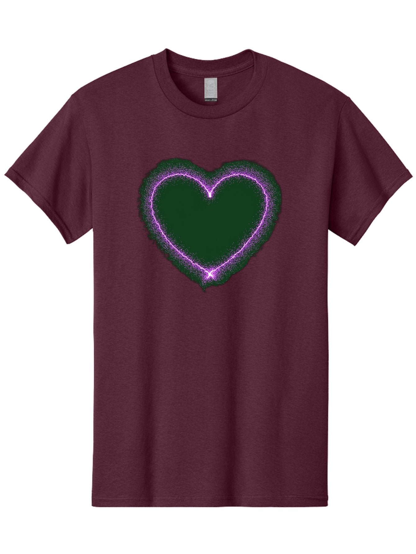 Purple-Heart-1 Men'S Graphic Tee, 100% Cotton, Comfortable Casual Summer Wear, Machine Washable, Purple Heart Shape, Neon Light, Glowing Heart, Love Symbol, Romantic Gesture, Vibrant Purple, Heart Outline, Sparkles, Festive Design, Bae074 11