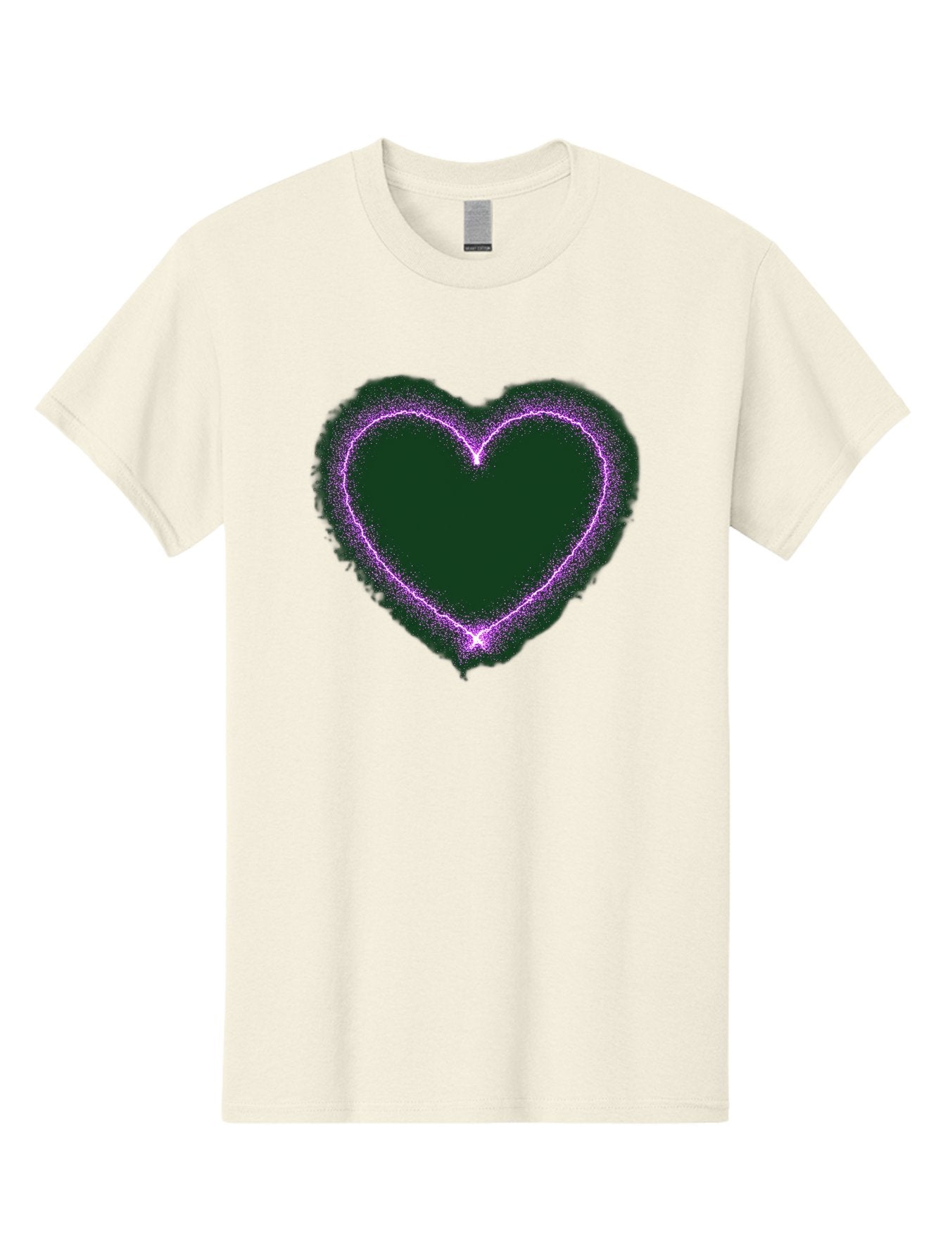 Purple-Heart-1 Men'S Graphic Tee, 100% Cotton, Comfortable Casual Summer Wear, Machine Washable, Purple Heart Shape, Neon Light, Glowing Heart, Love Symbol, Romantic Gesture, Vibrant Purple, Heart Outline, Sparkles, Festive Design, Bae074 9