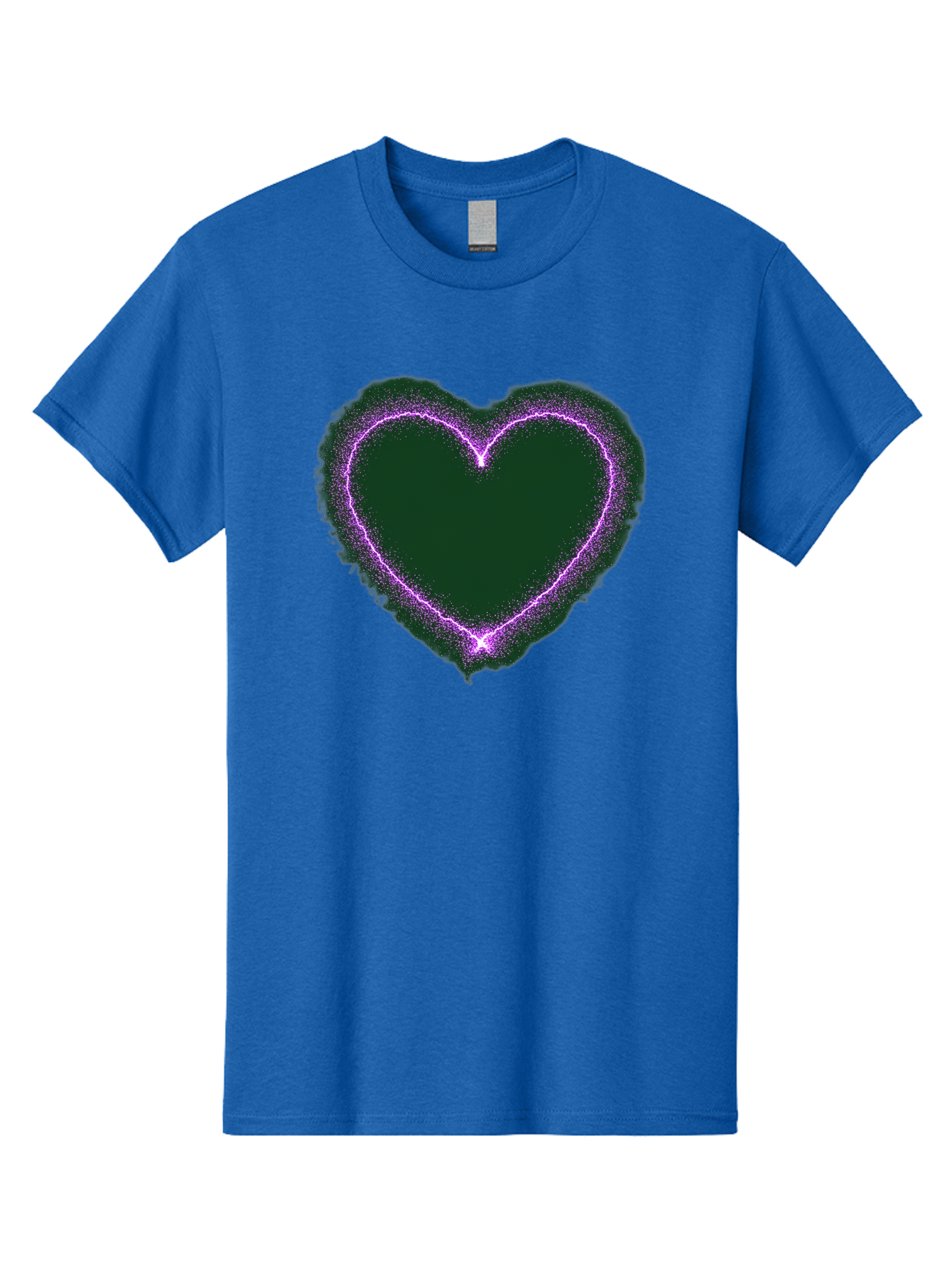 Purple-Heart-1 Men'S Graphic Tee, 100% Cotton, Comfortable Casual Summer Wear, Machine Washable, Purple Heart Shape, Neon Light, Glowing Heart, Love Symbol, Romantic Gesture, Vibrant Purple, Heart Outline, Sparkles, Festive Design, Bae074 6