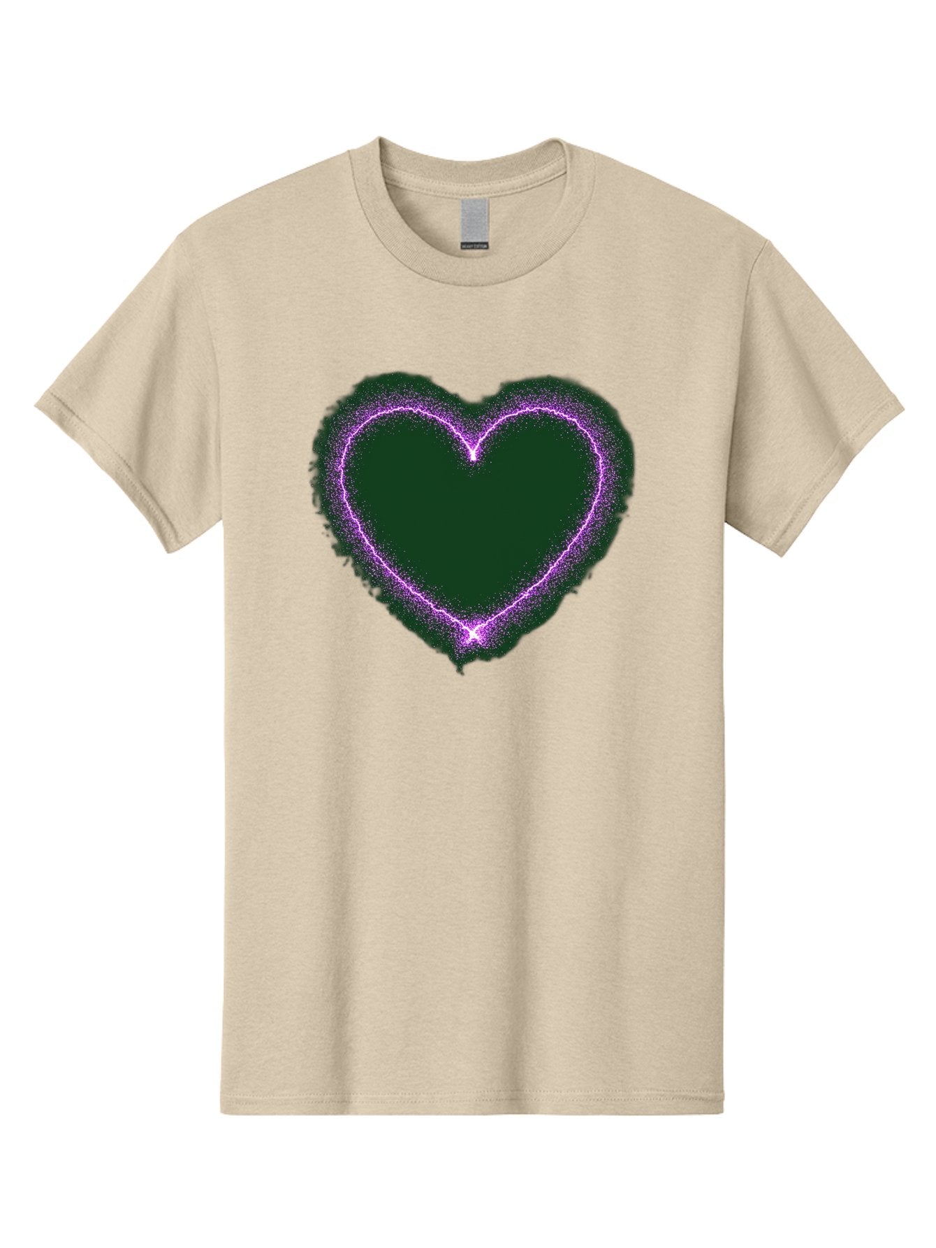 Purple-Heart-1 Men'S Graphic Tee, 100% Cotton, Comfortable Casual Summer Wear, Machine Washable, Purple Heart Shape, Neon Light, Glowing Heart, Love Symbol, Romantic Gesture, Vibrant Purple, Heart Outline, Sparkles, Festive Design, Bae074 13