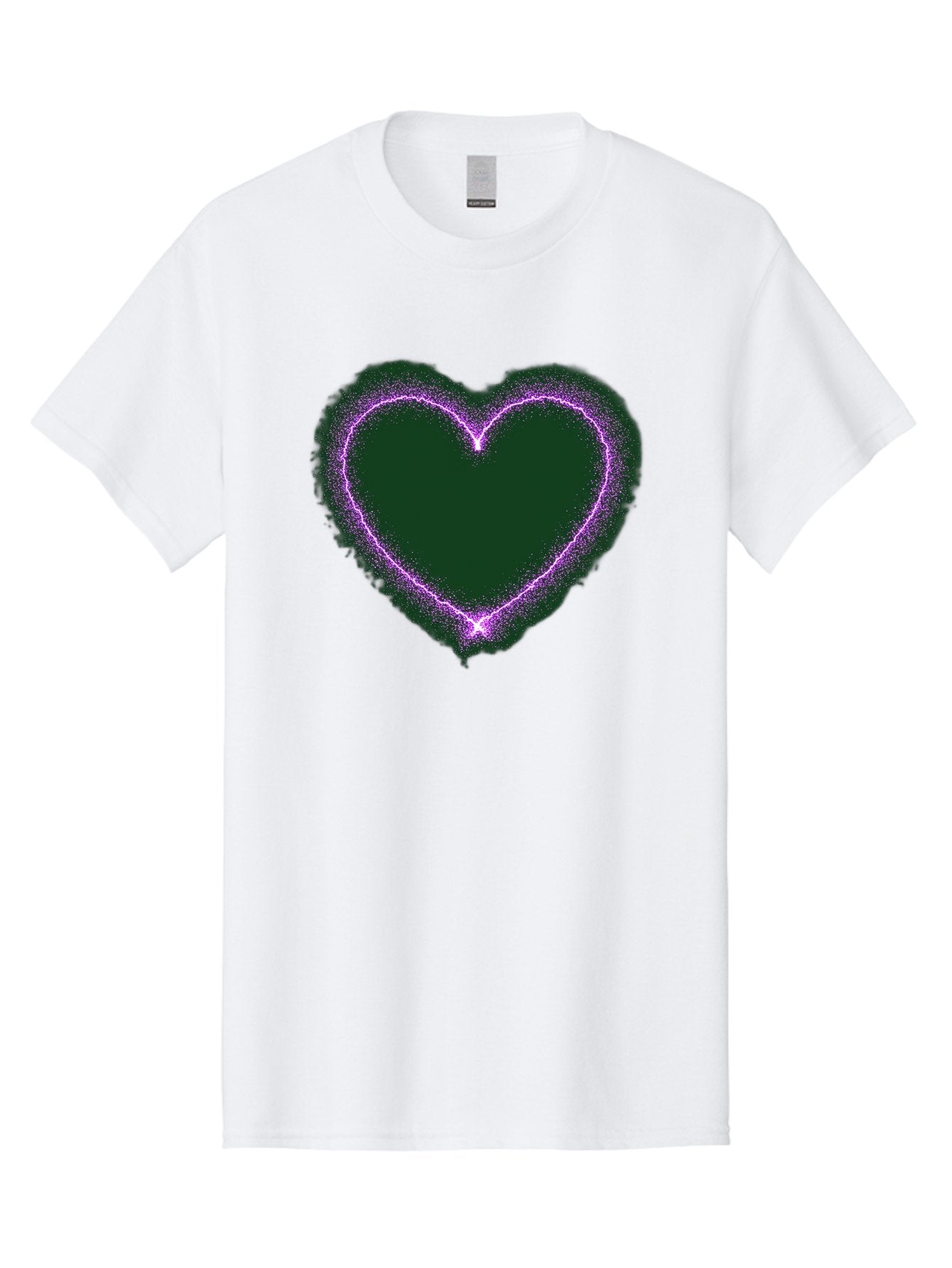 Purple-Heart-1 Men'S Graphic Tee, 100% Cotton, Comfortable Casual Summer Wear, Machine Washable, Purple Heart Shape, Neon Light, Glowing Heart, Love Symbol, Romantic Gesture, Vibrant Purple, Heart Outline, Sparkles, Festive Design, Bae074 15